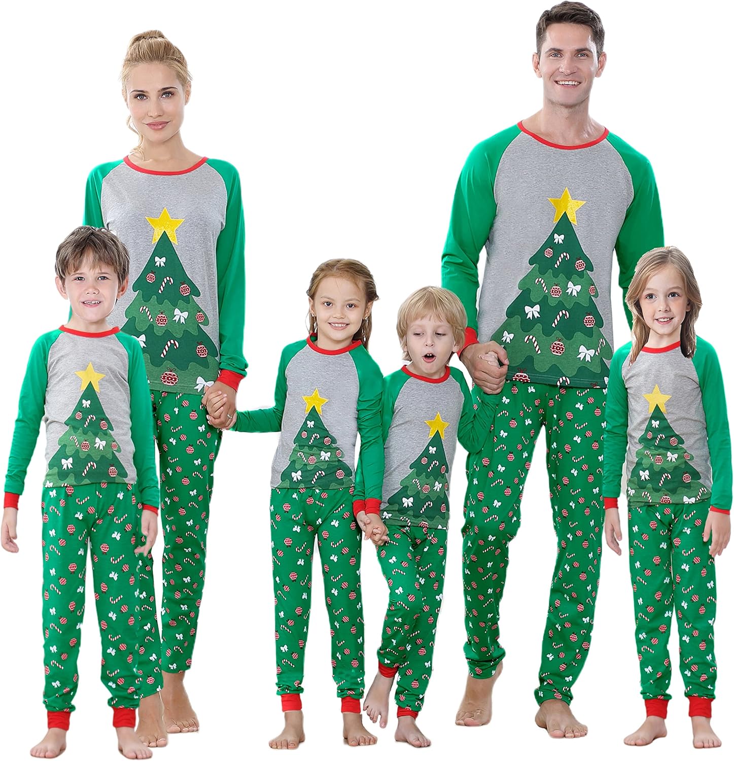 Benaive Matching Family Christmas Pajamas Set Boys Girls Holiday Pjs for Women M...