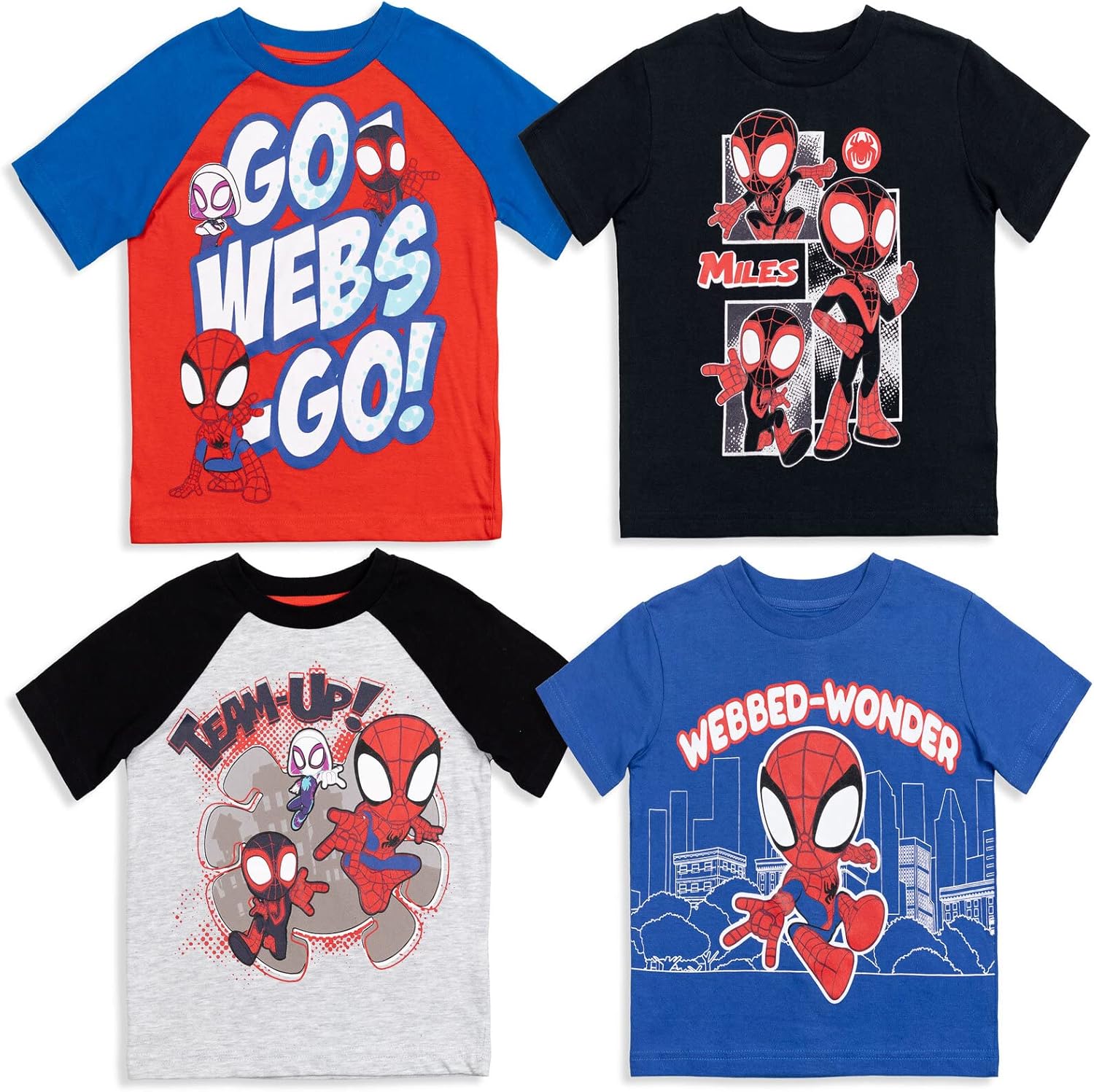 Marvel 4 Pack Graphic T-Shirts, Special T-Shirts for Kids, High-Quality 5T Size...