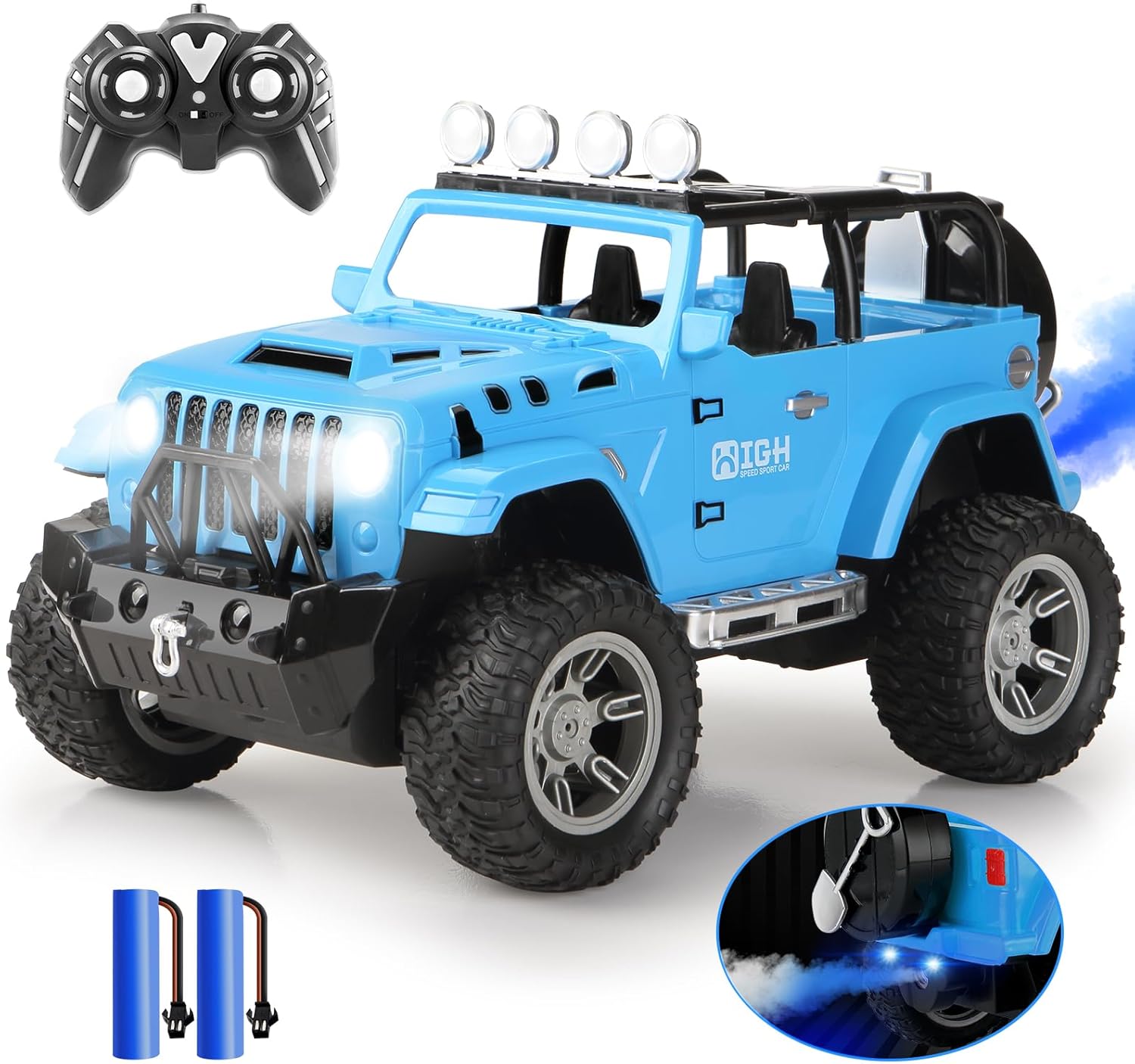 Carox Remote Control car for Kids with Spray Mist,1:16 Scale RC Car with Engine...