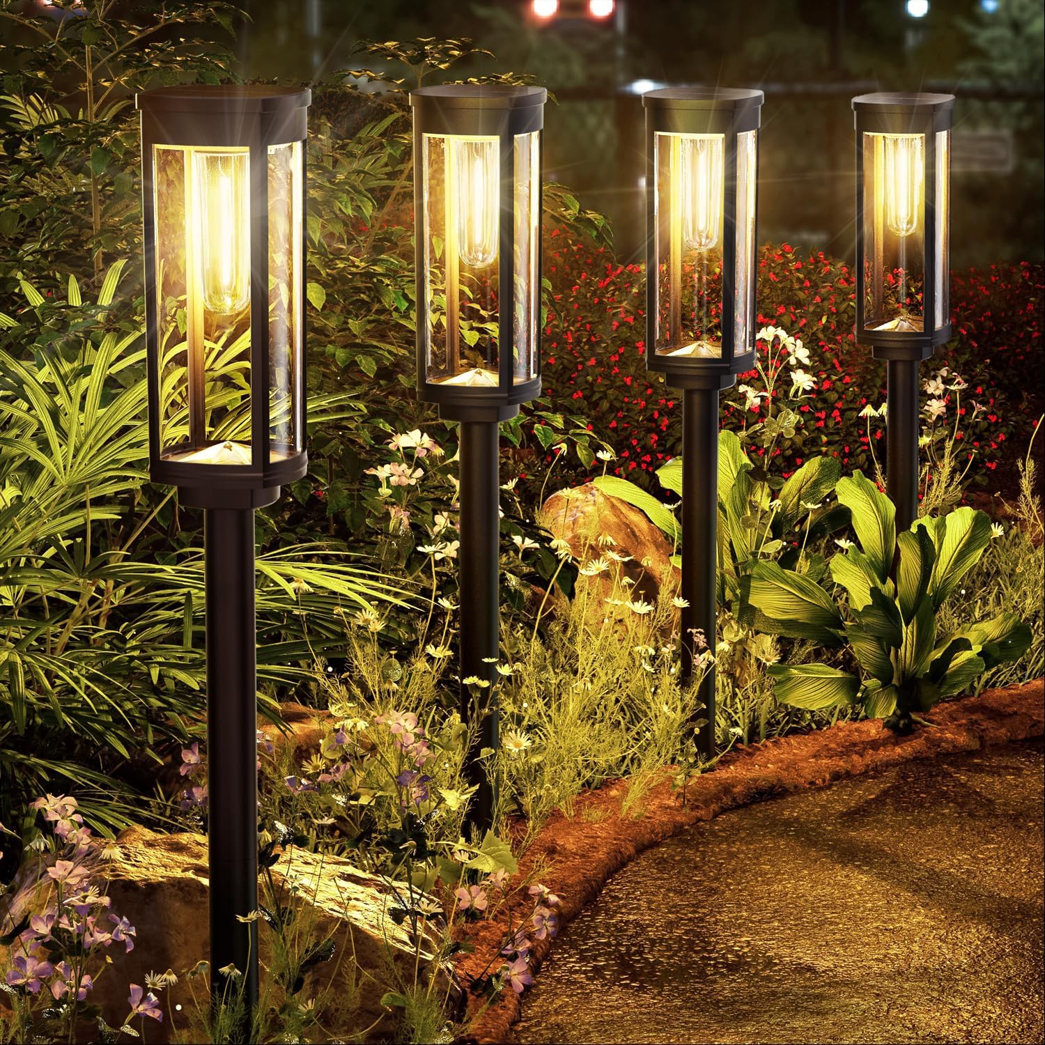 Solar Pathway Lights Solar Outdoor Lights Pathway Waterproof 8 Pack Upgraded Sol...