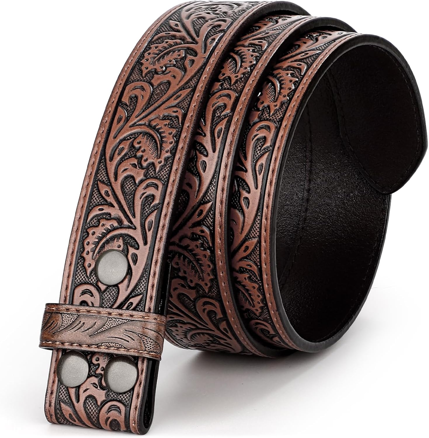 Western Leather Belt Strap for Men Women Cowboy Cowgirl Leather Mens Belts for J...