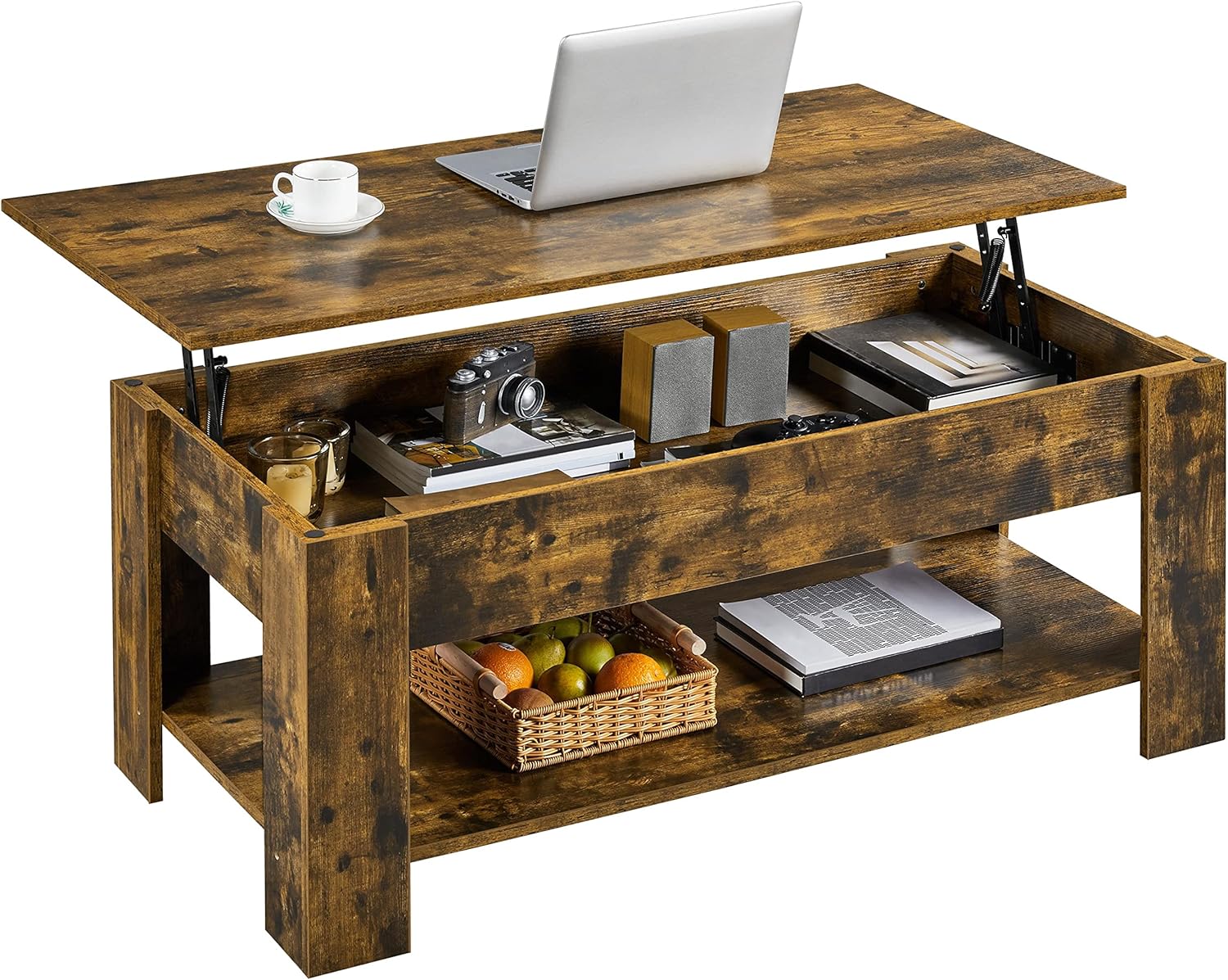 Yaheetech Lift Up Coffee Table, Unique Wooden Lifting Adjustable Table, Special...