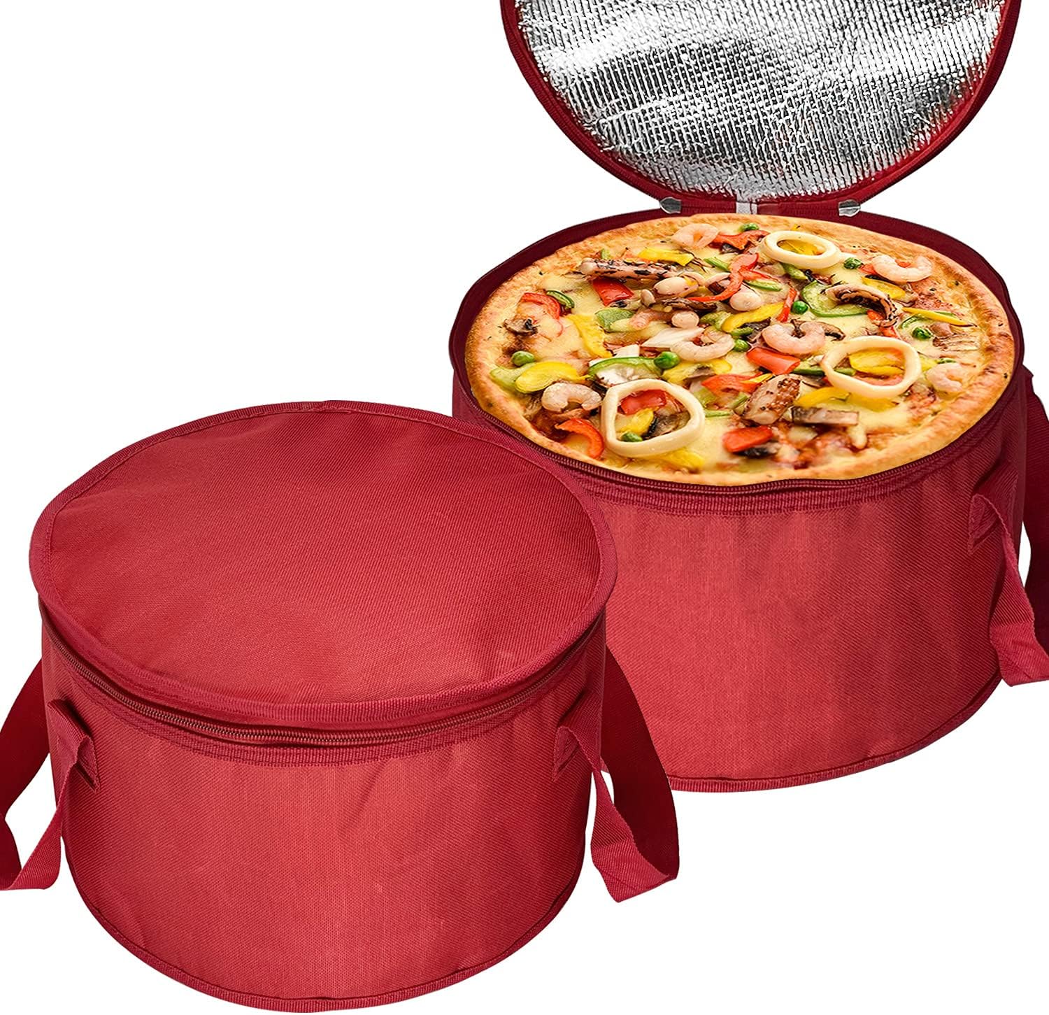 yongzhenlite 2 Pack Round Lunch Bag,Insulated Thermal Pastry and Pie Carrier,Reu...