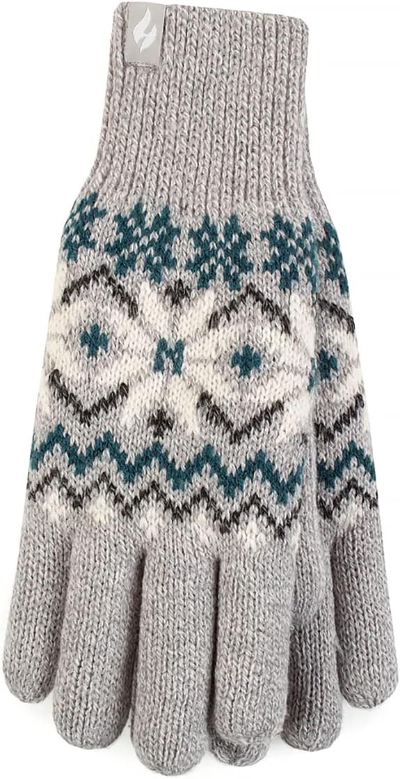 HEAT HOLDERS - Ladies Cute Striped Fairisle Warm Knitted Fleece Lined Winter The...