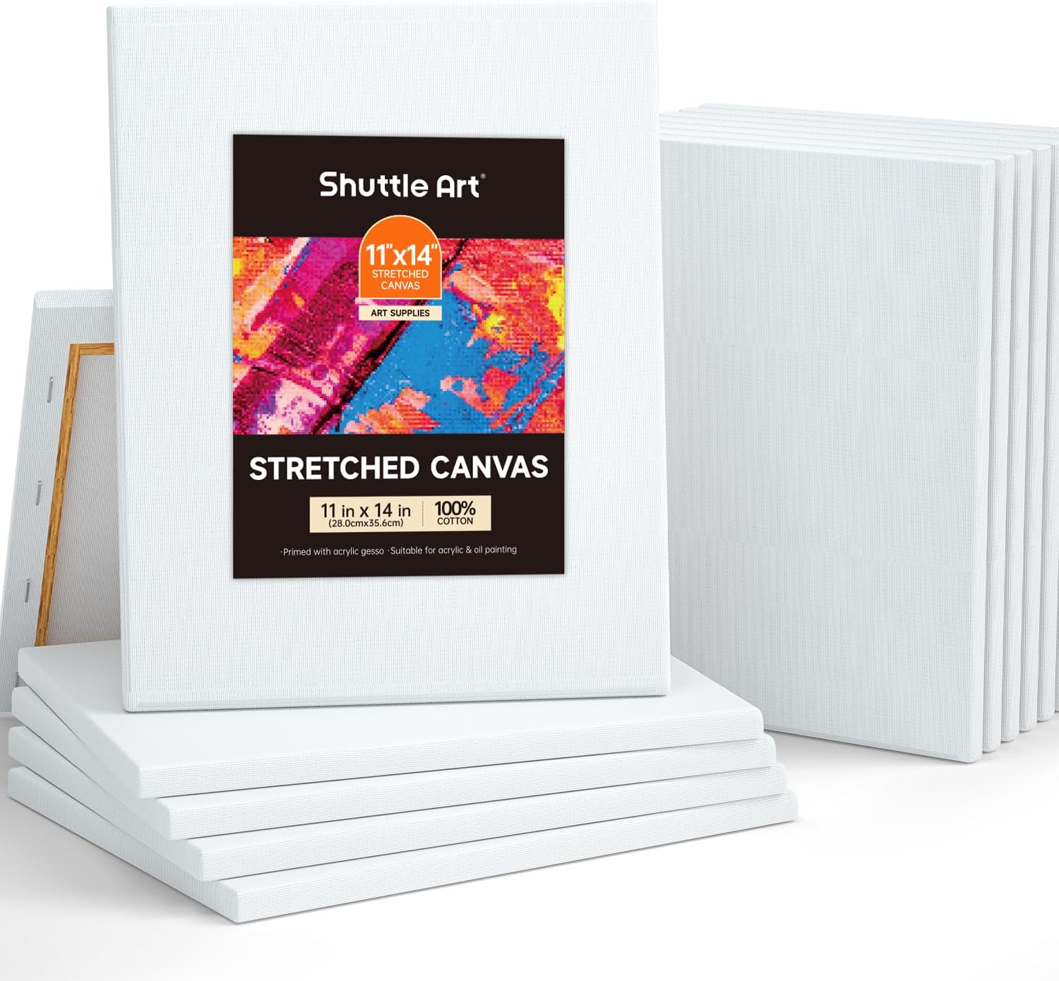 Shuttle Art 12 Pack Canvas, High-Quality Canvas for Painting, Special 11x14 Inch...