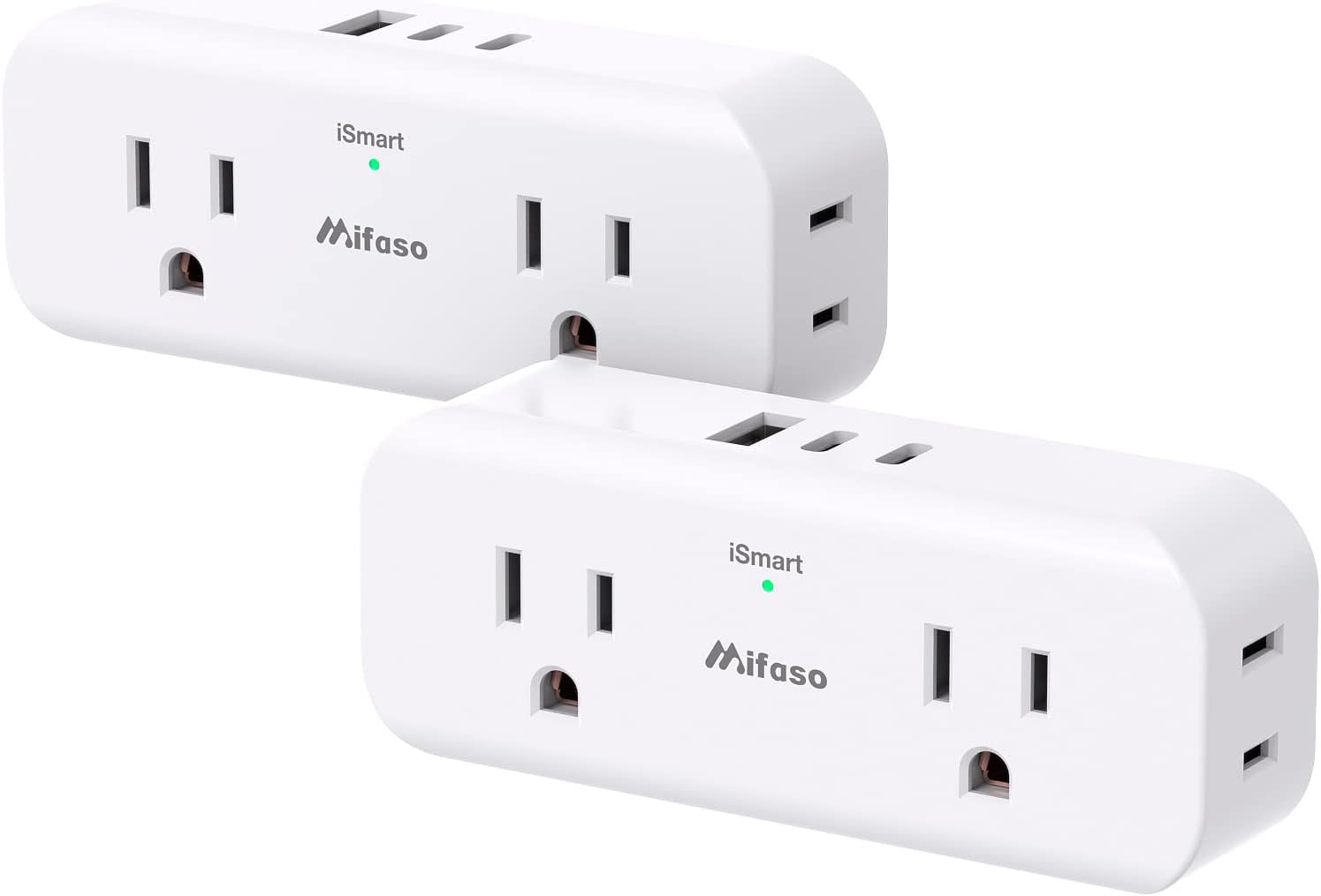 [2-Pack] Outlet Extender Multi Plug Outlet - 4AC Outlet Splitter with 3 USB Port...