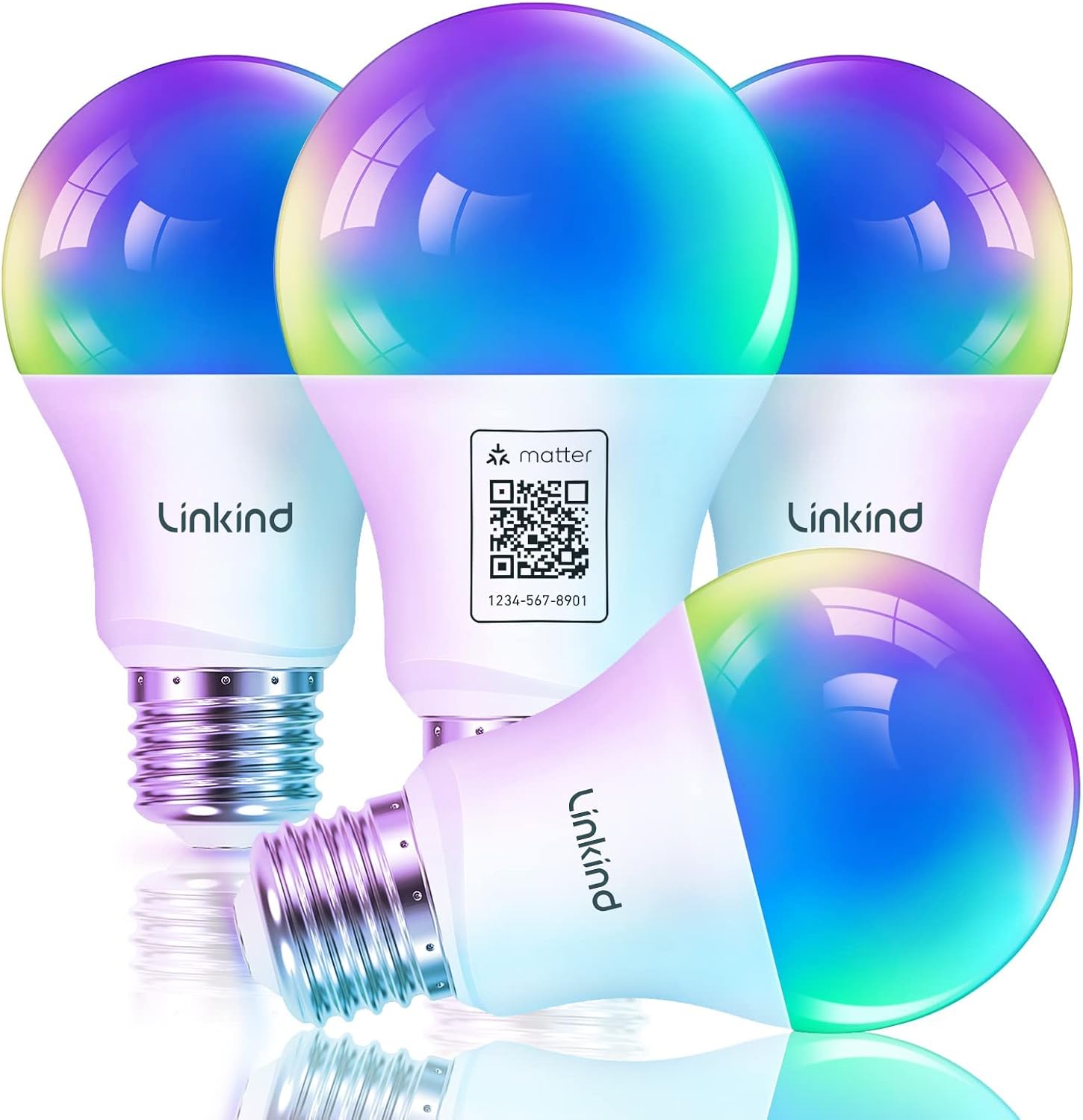 Linkind Matter Smart Light Bulb, Smart Bulbs Work with Apple Home/Siri/Alexa/Goo...