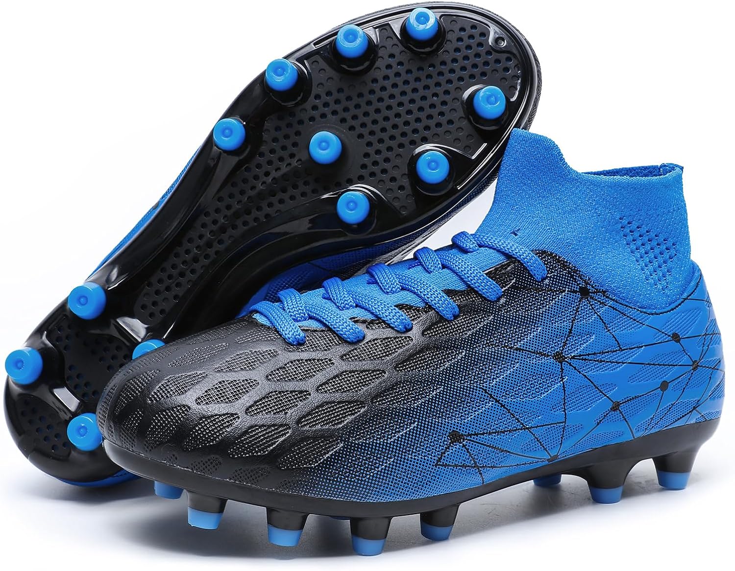 Hanani Boys Girls Soccer Cleats for Kids Football Shoes High Top Training Youth...