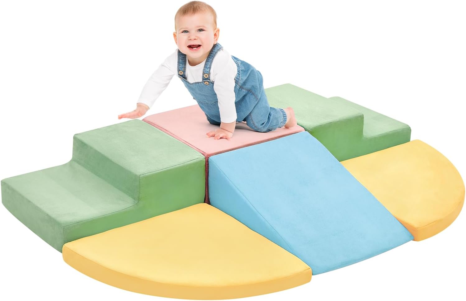 6 Pieces Climbing Toys for Toddlers, Climb & Crawl Soft Foam Block Activity Play...