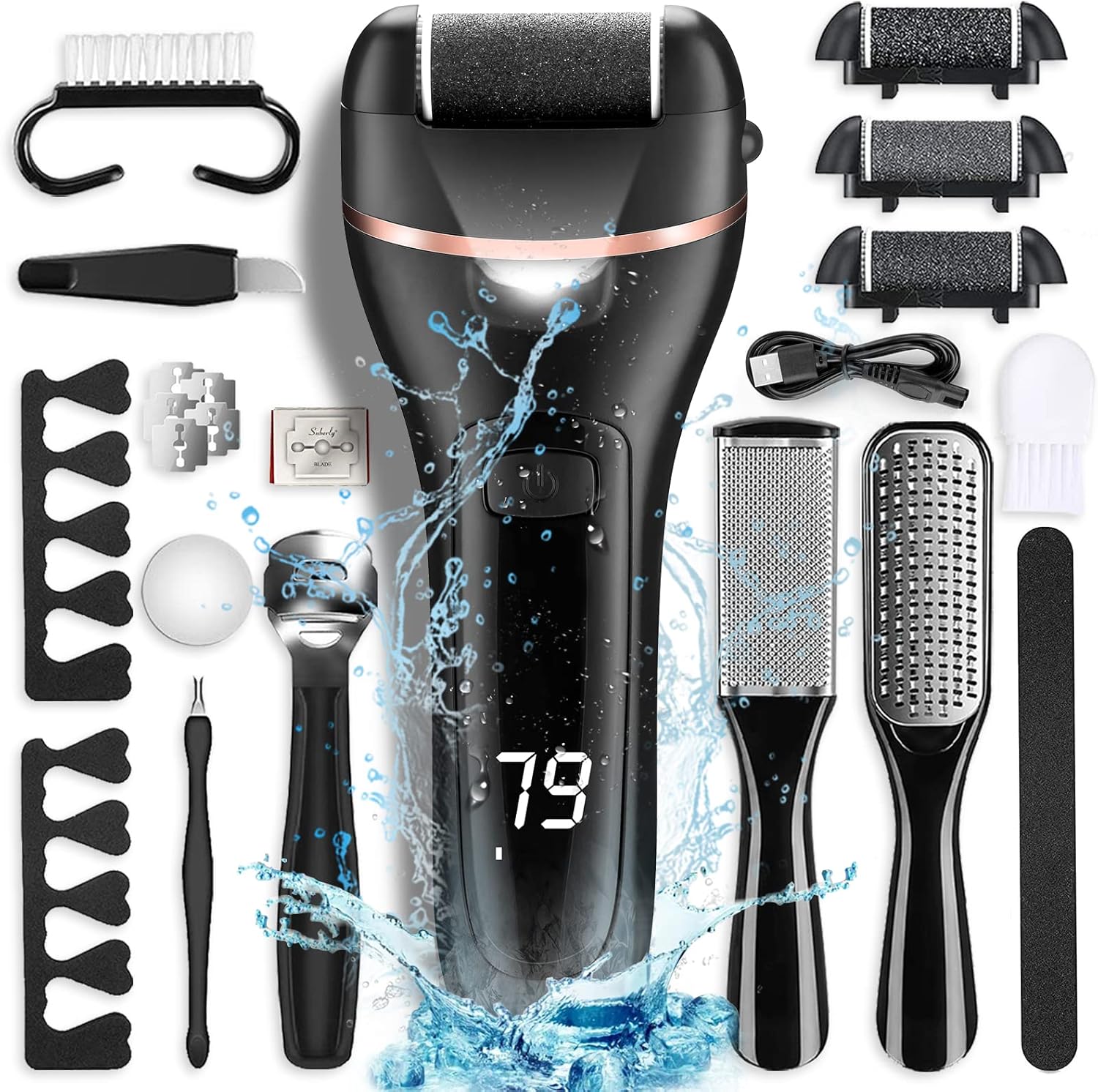 Electric Callus Remover for Feet, Rechargeable Portable Electronic Foot File Ped...