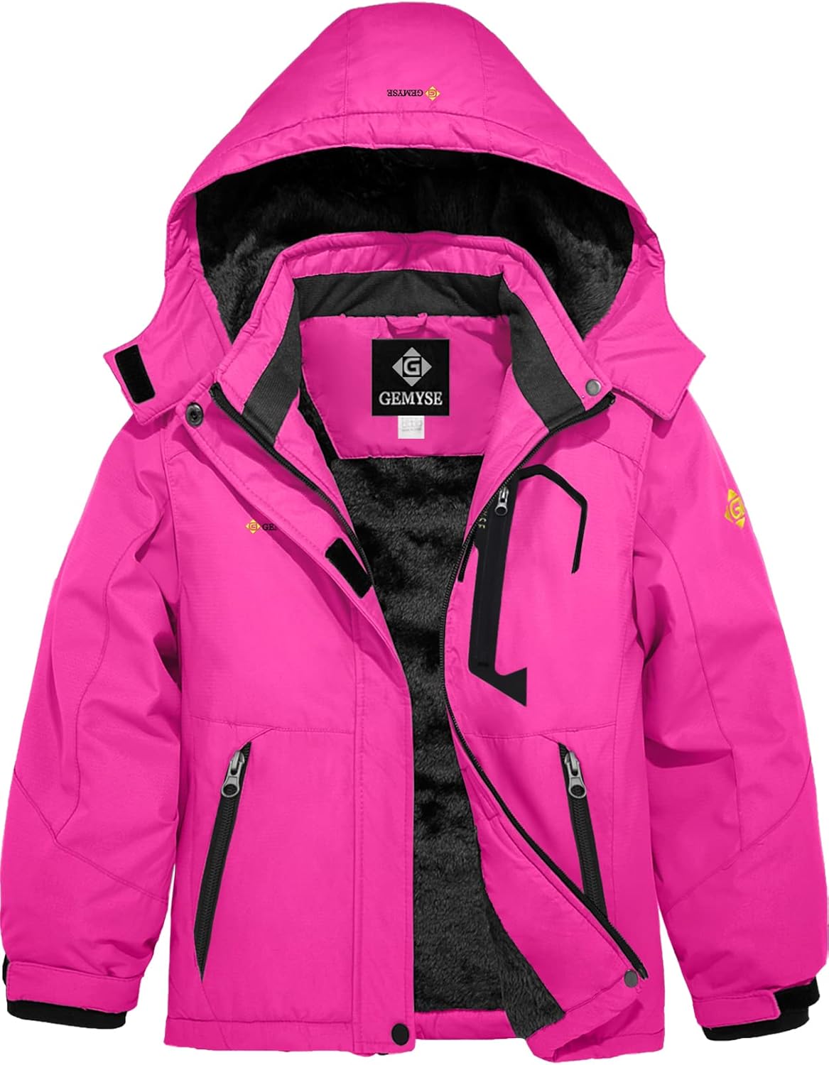 GEMYSE Girl's Waterproof Ski Snow Jacket Fleece Wi...