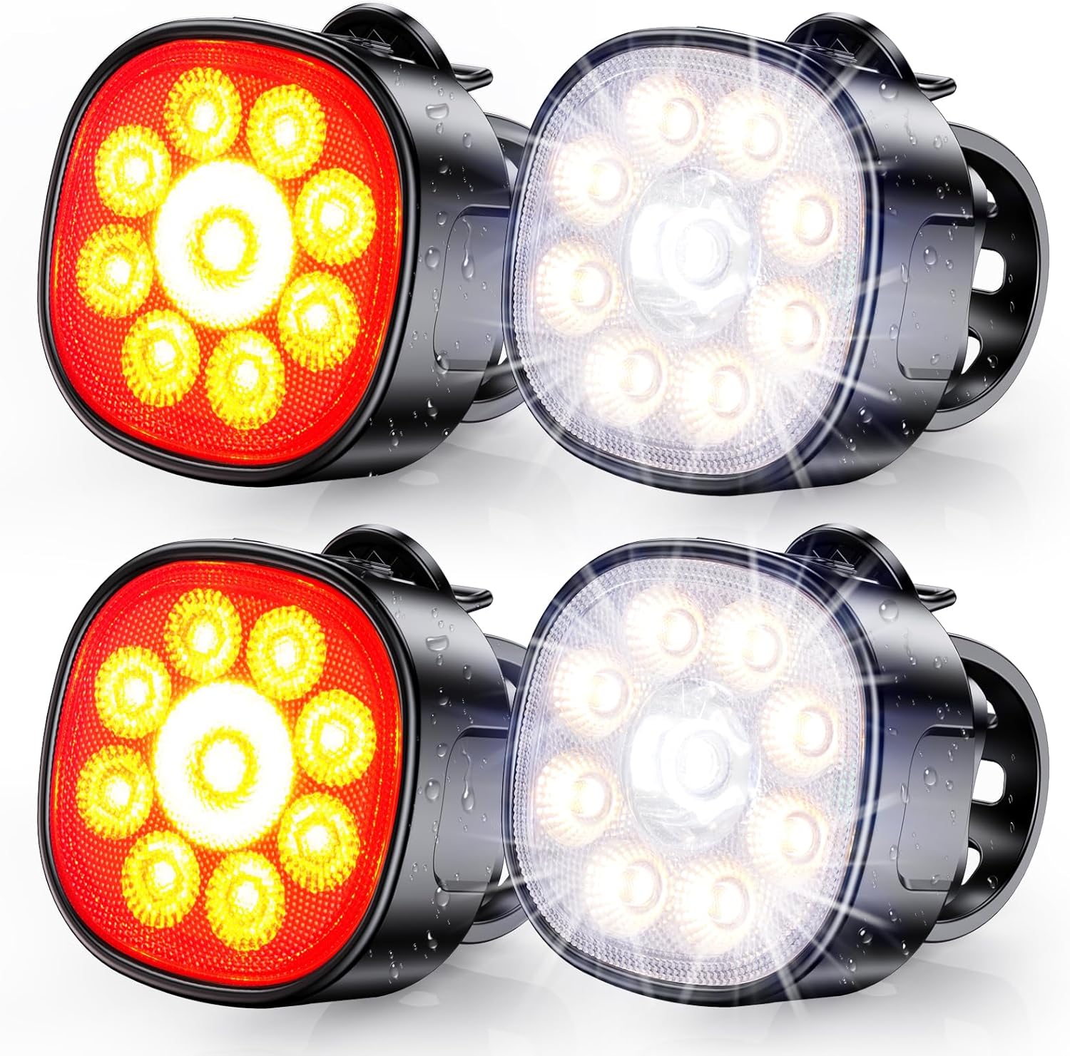 Babacom Bike Lights [8+7 Modes], USB Rechargeable Bike Lights Front and Back, Ul...