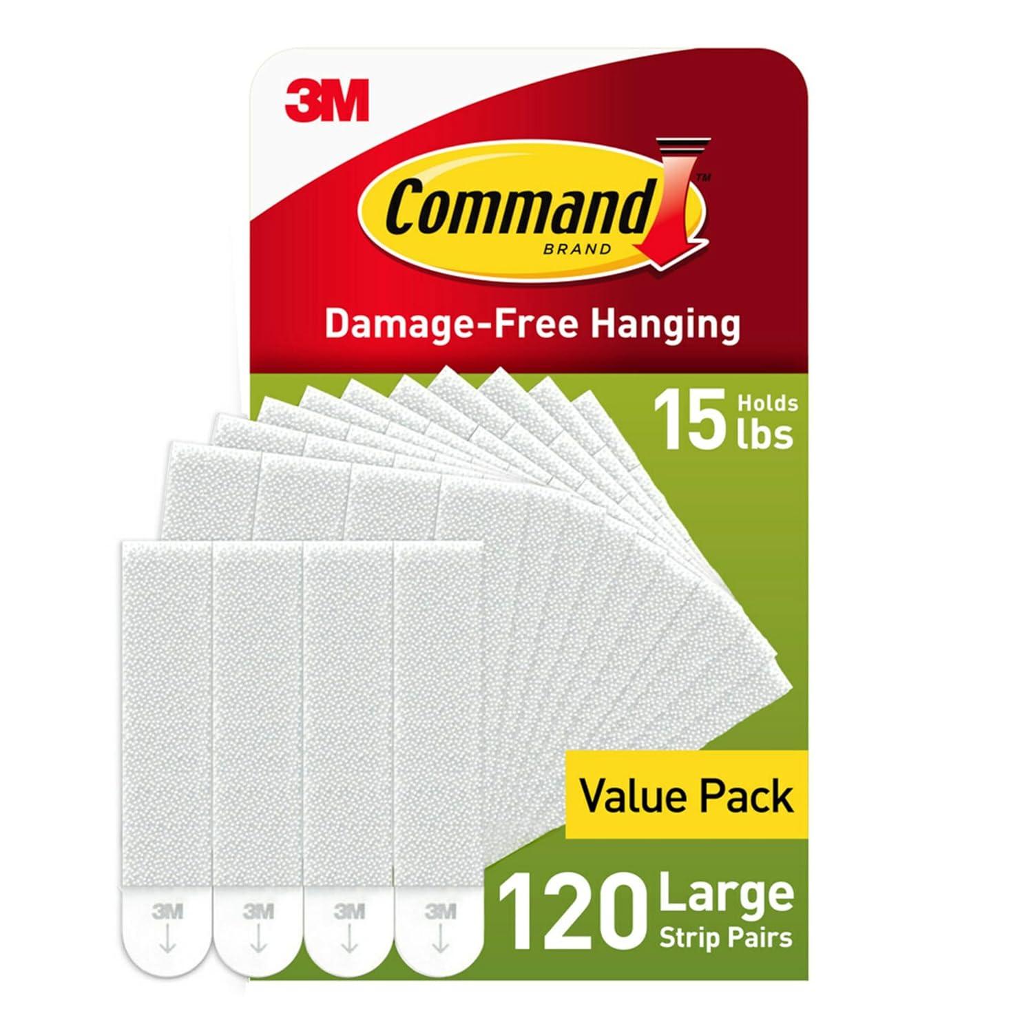 Command 15 lb Large Picture Hanging Strips 120 Pairs, (240 Command Strips) Damag...