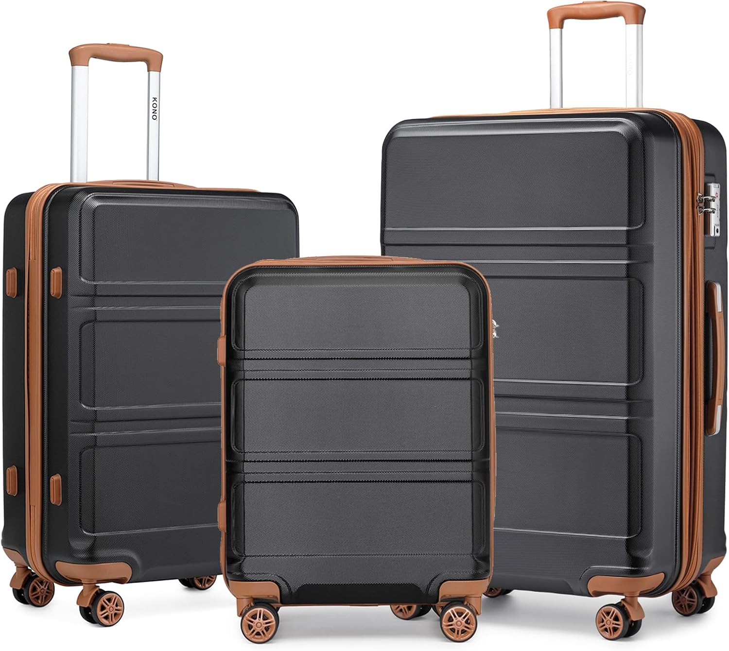 Kono 3 Piece Luggage Sets, Special Expandable Lightweight Suitcases with Spinner...