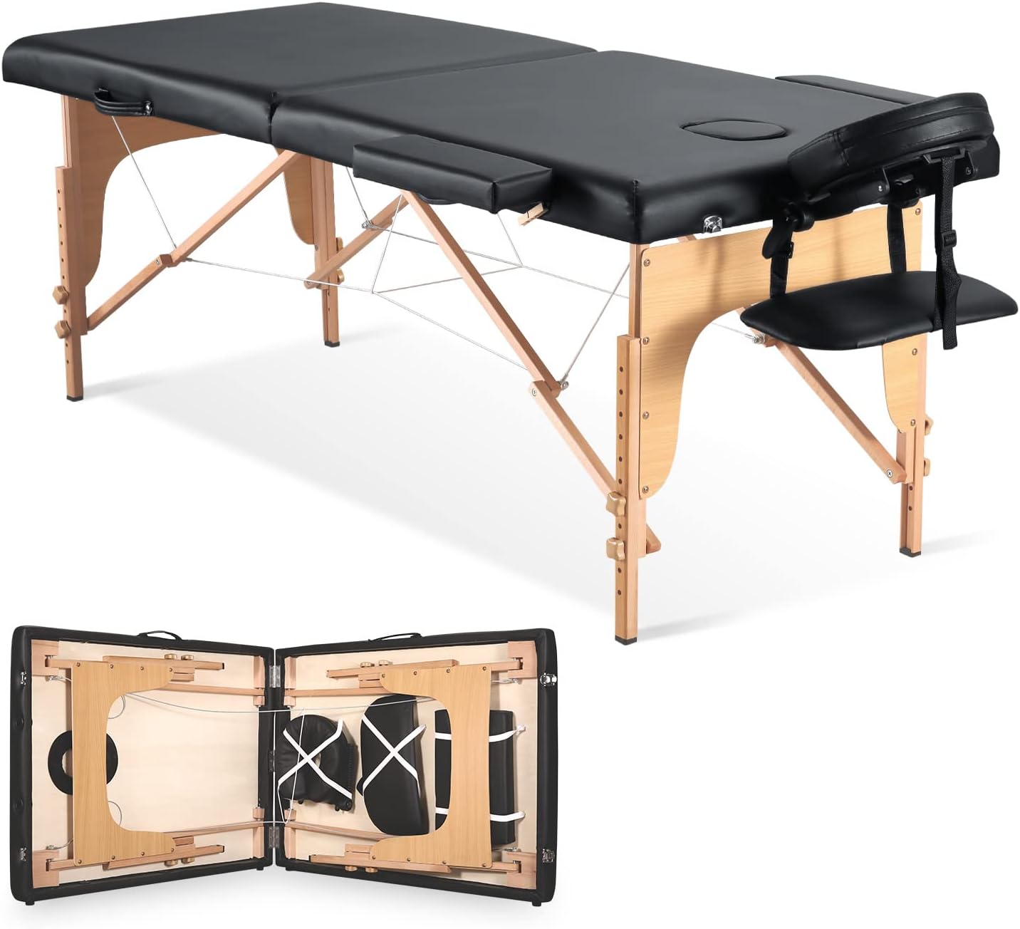 CHRUN Massage Table Portable Massage Bed Lash Spa Bed Tattoo Face Cradle Bed Hei...