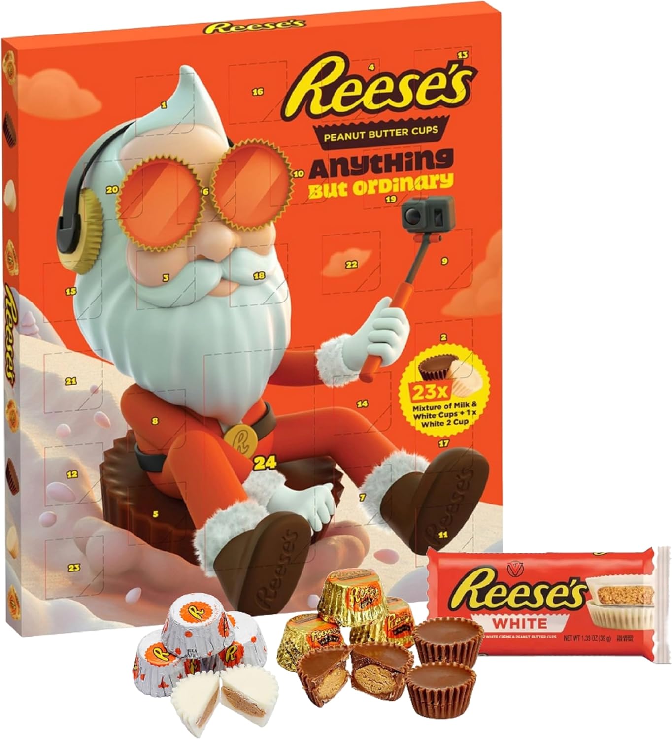 Reese's Peanut Butter Advent Calendar 2024 - White & Milk Chocolate Peanut Butte...