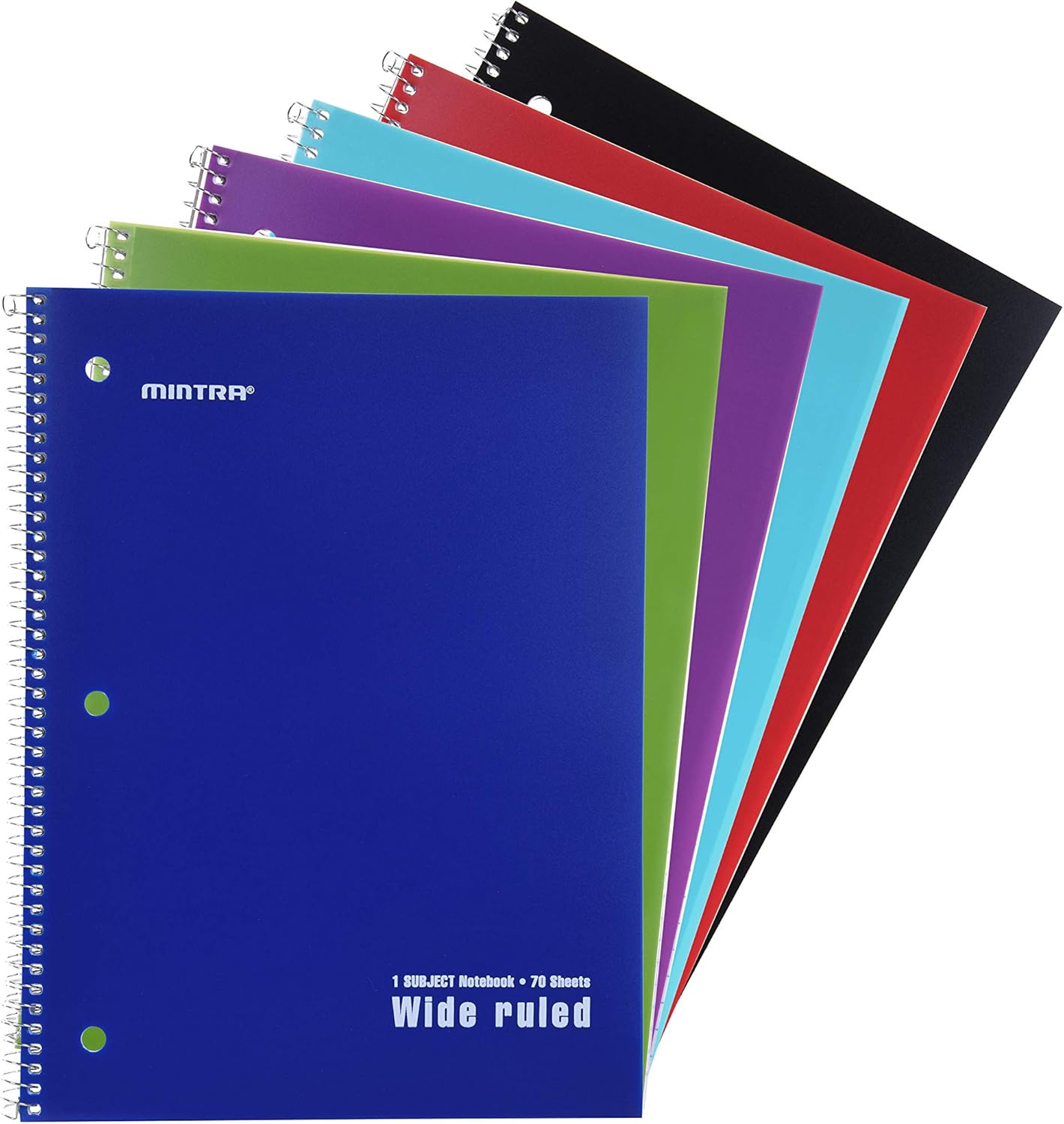 Mintra Office Spiral Notebooks, Special Wide Ruled Notebooks With Poly Cover, In...