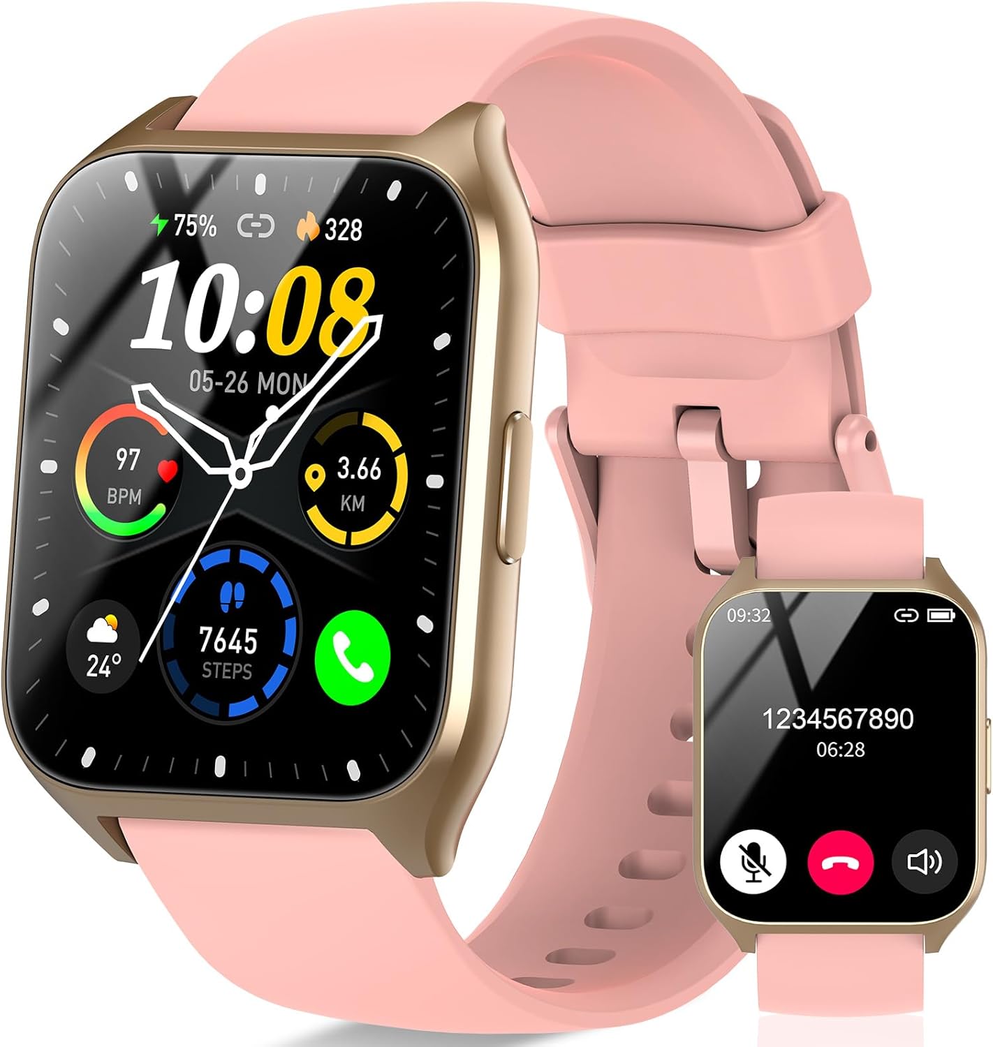 DUSONLAP Smart Watch for Women (Answer/Make Calls), 1.85" Fitness Watch with Hea...