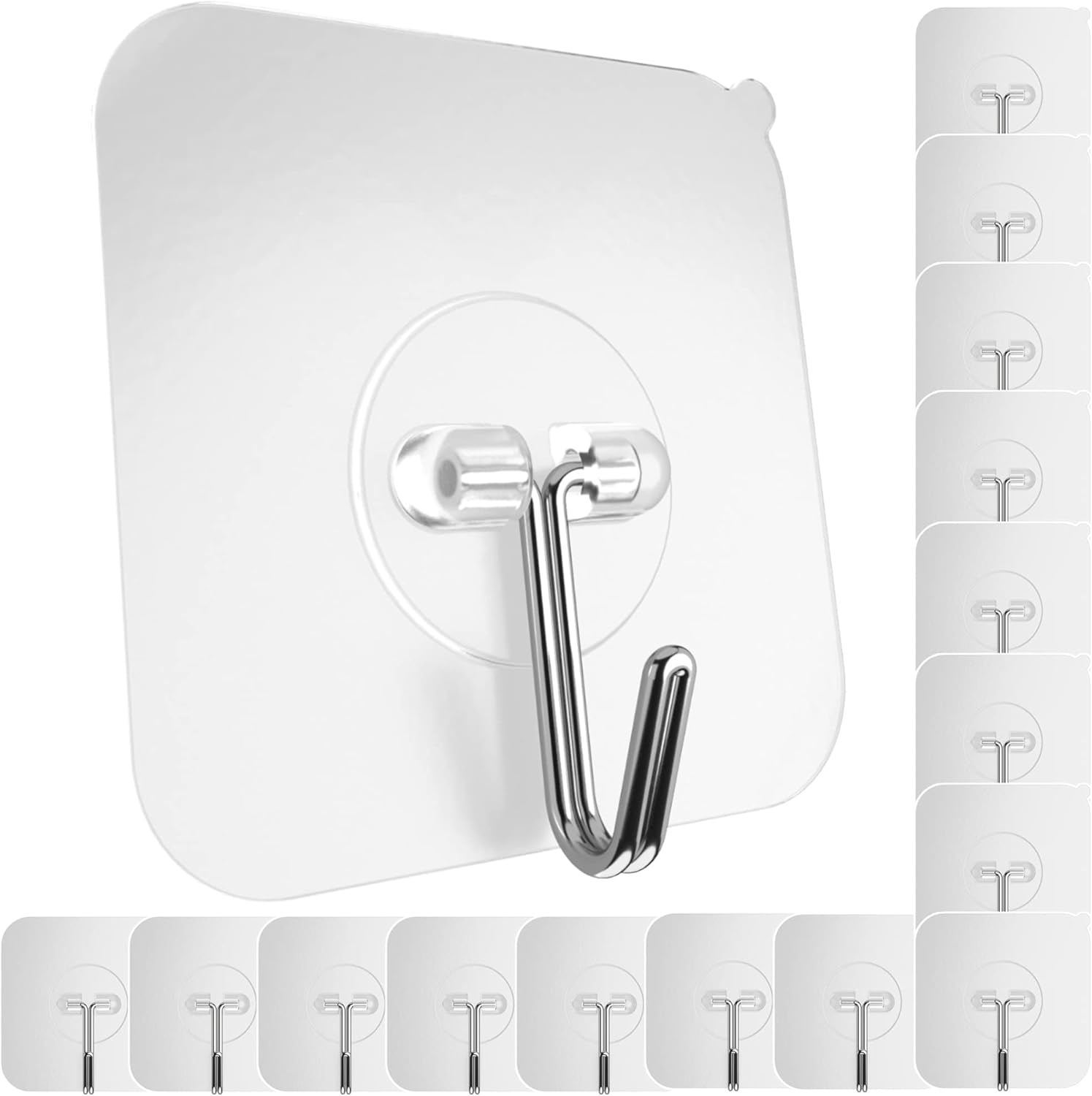 GLUIT Adhesive Wall Hooks for Hanging Heavy Duty 22 lbs Hooks for Walls No Damag...