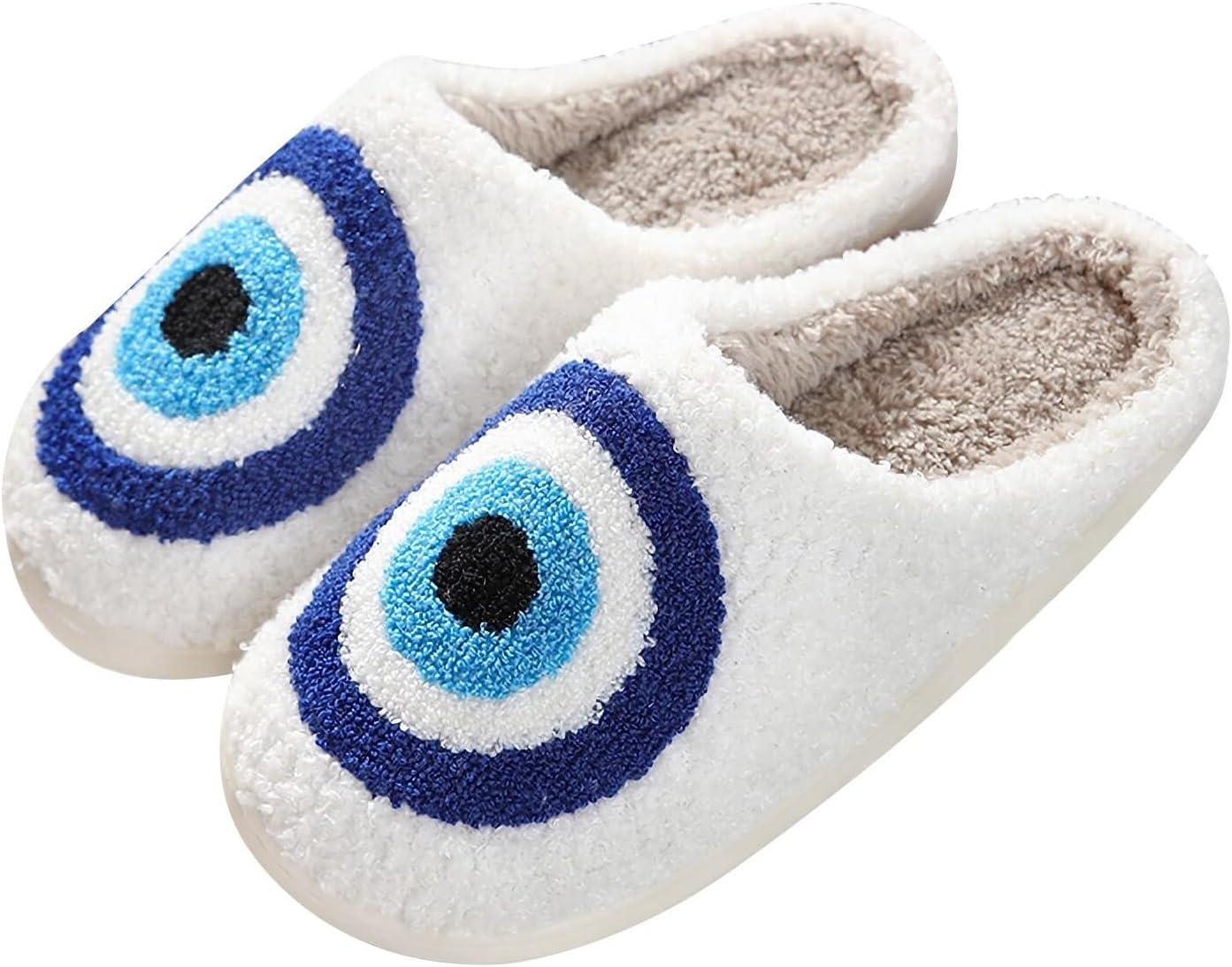 Happy Smile Face Slippers Evil Eyes Slippers Strawberry Big Heart Cute Cartoon S...