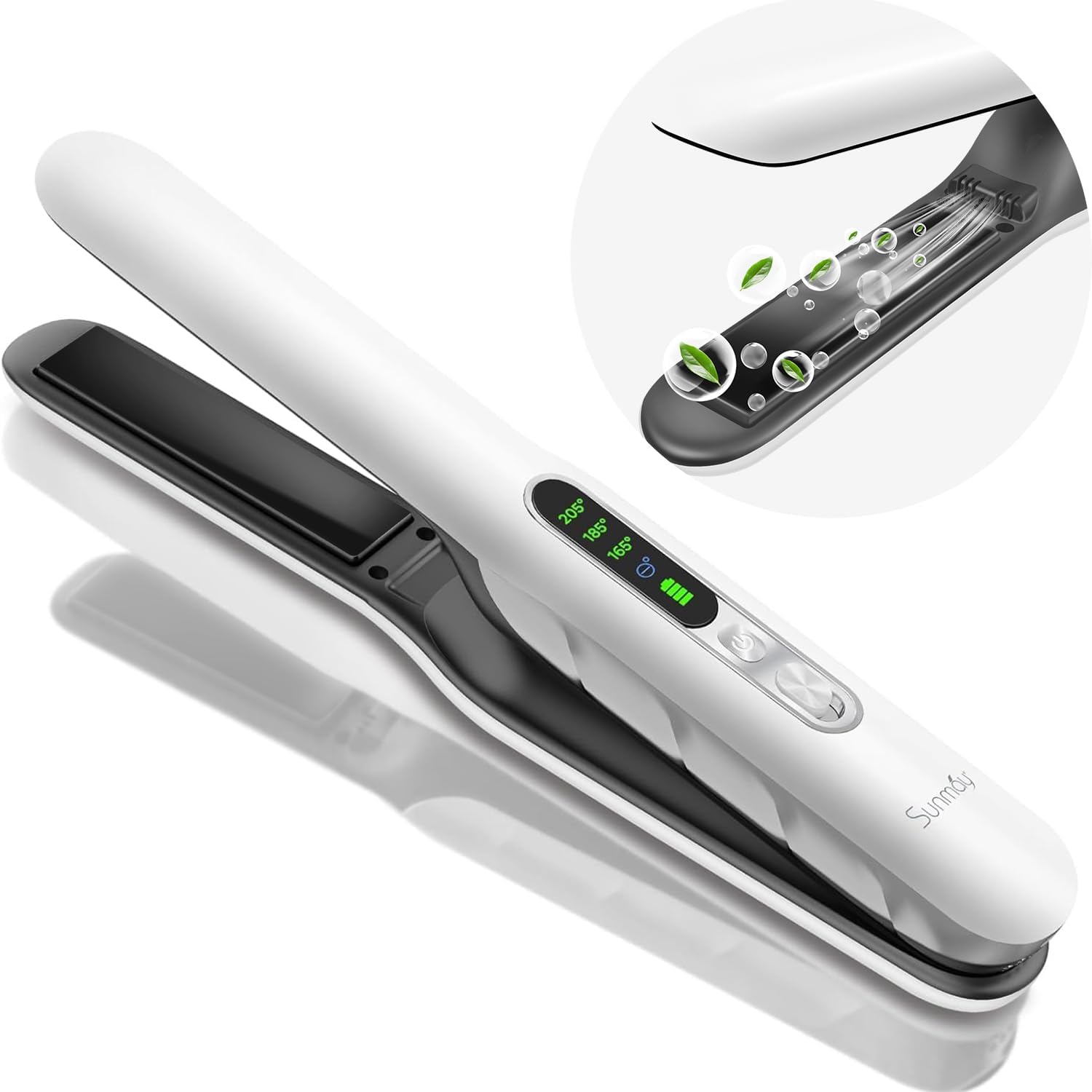 SUNMAY Voga Plus Cordless Hair Straighteners & Curler, Ionic Travel Wireless Por...