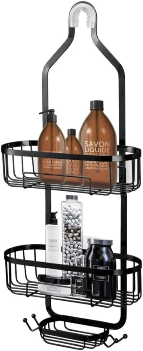 Bathroom Hanging Shower Organizer, Special Over Head Shower Caddy Basket with Ho...