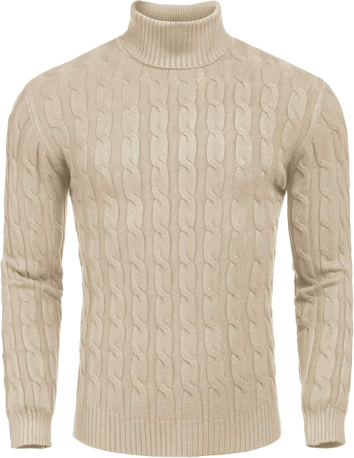 COOFANDY Men's Slim Fit Turtleneck Sweater Casual Twisted Knitted Pullover Sweat...