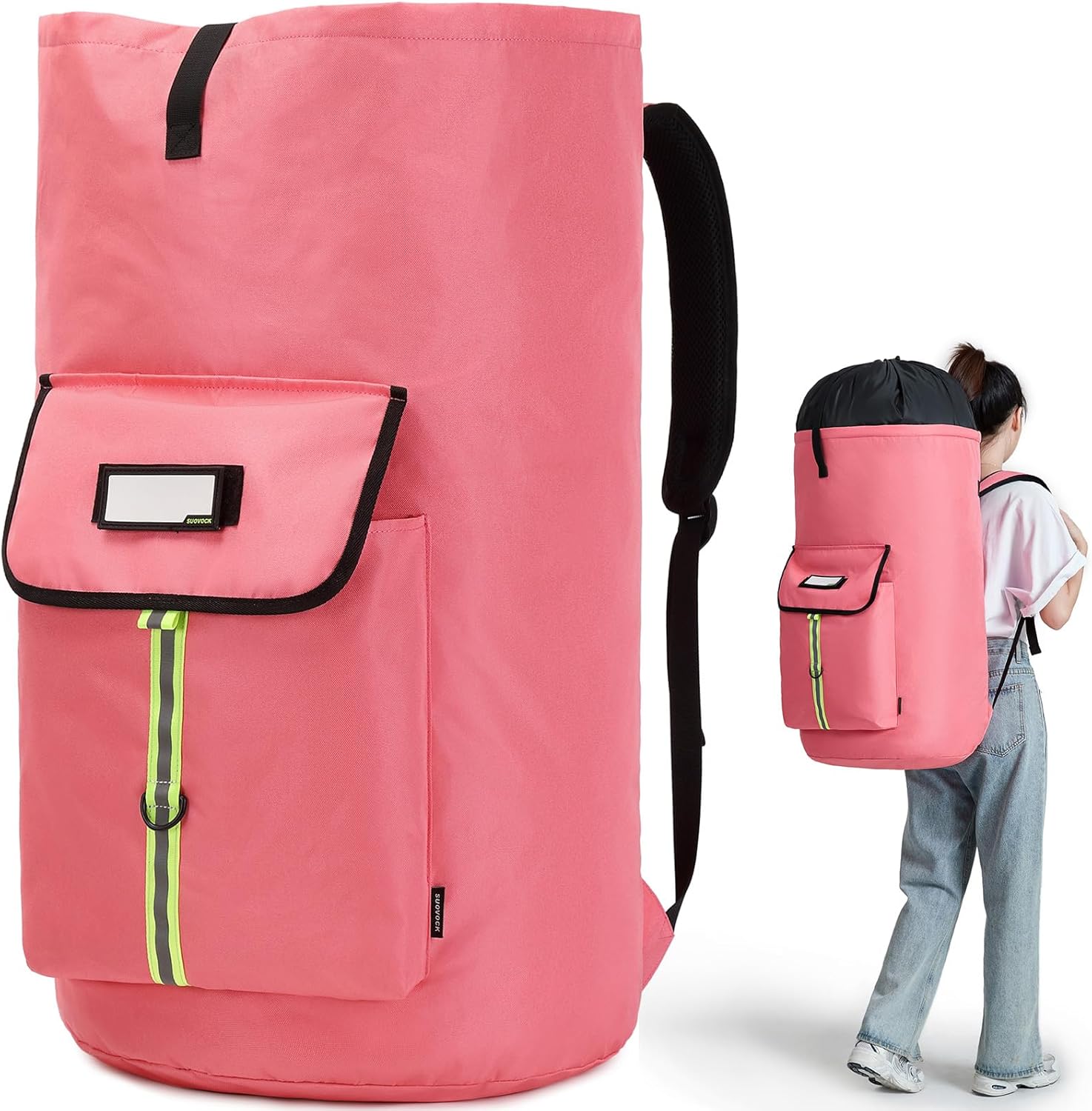 Bright Red Laundry Bag Backpack, Special Extra-Large Heavy Duty Laundry Bags, In...