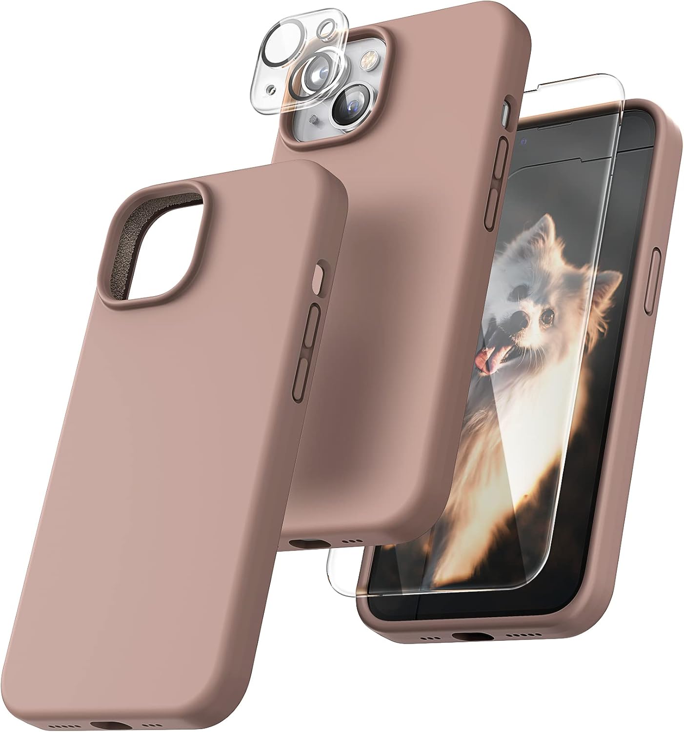 TOCOL 5 in 1 Case for iPhone 13, Special iPhone 13 Case with 2 Pack Tempered Scr...