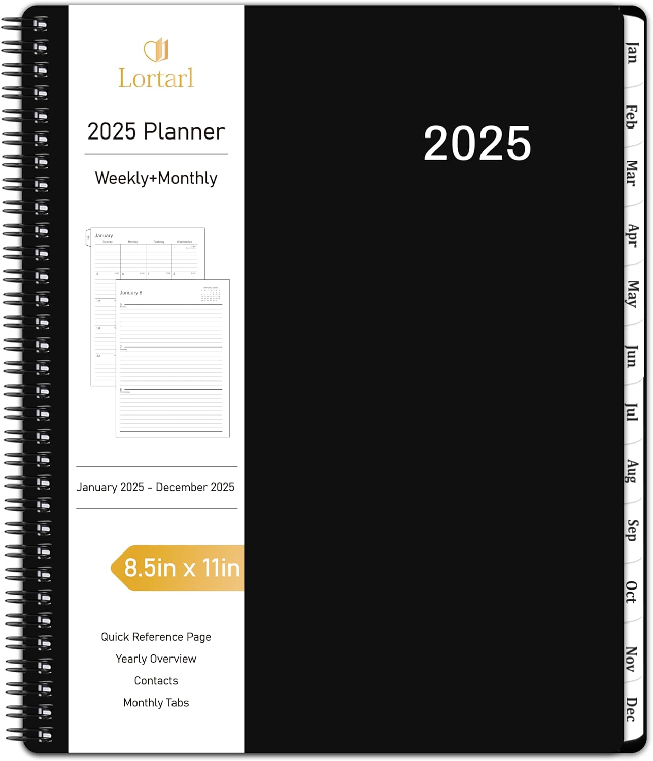 2025 Planner - 2025 Planner Weekly and Monthly from Jan. 2025 to Dec. 2025, Cale...