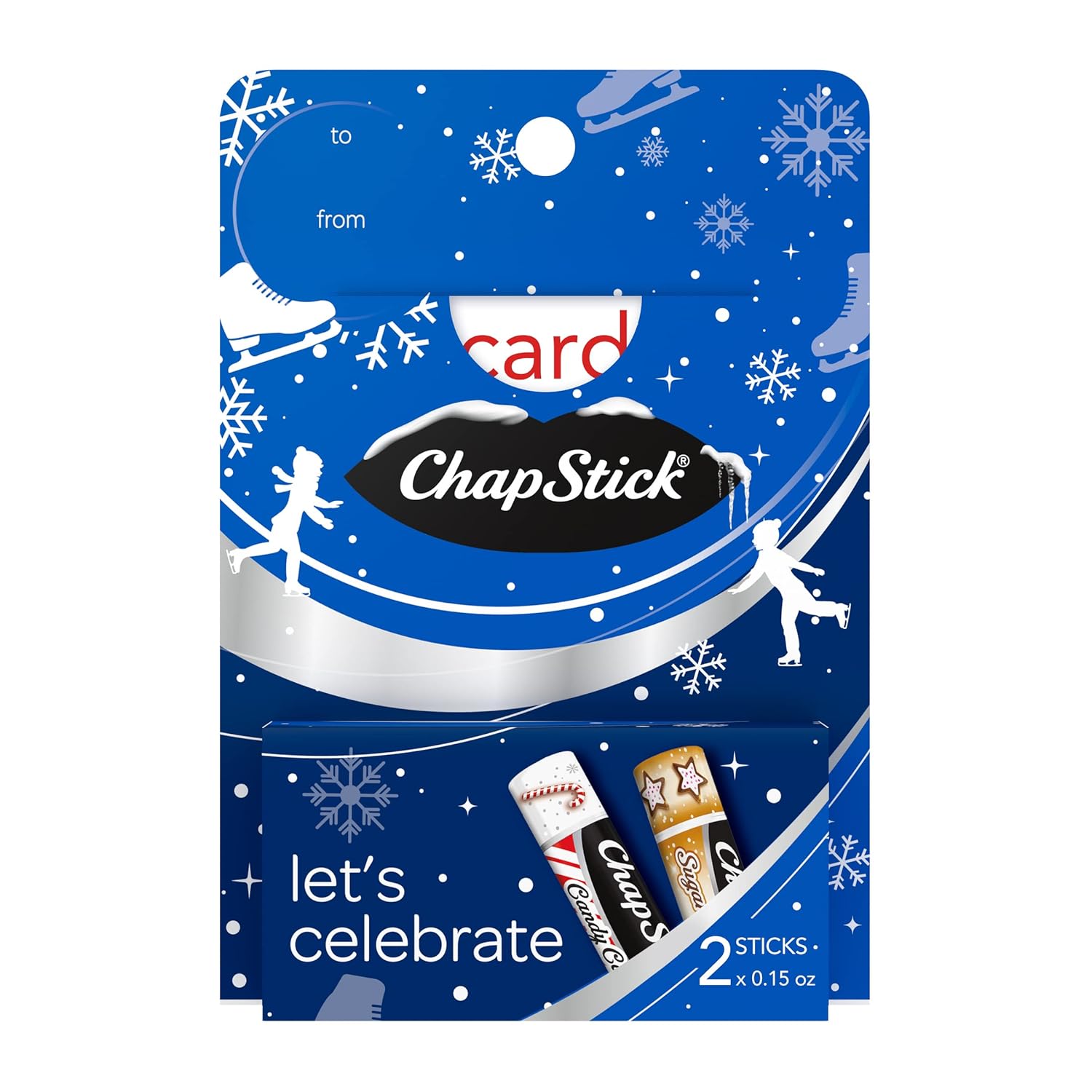 ChapStick Let’s Celebrate Holiday Lip Balm Gift Card Holder - 0.15 Oz (Pack of 2...