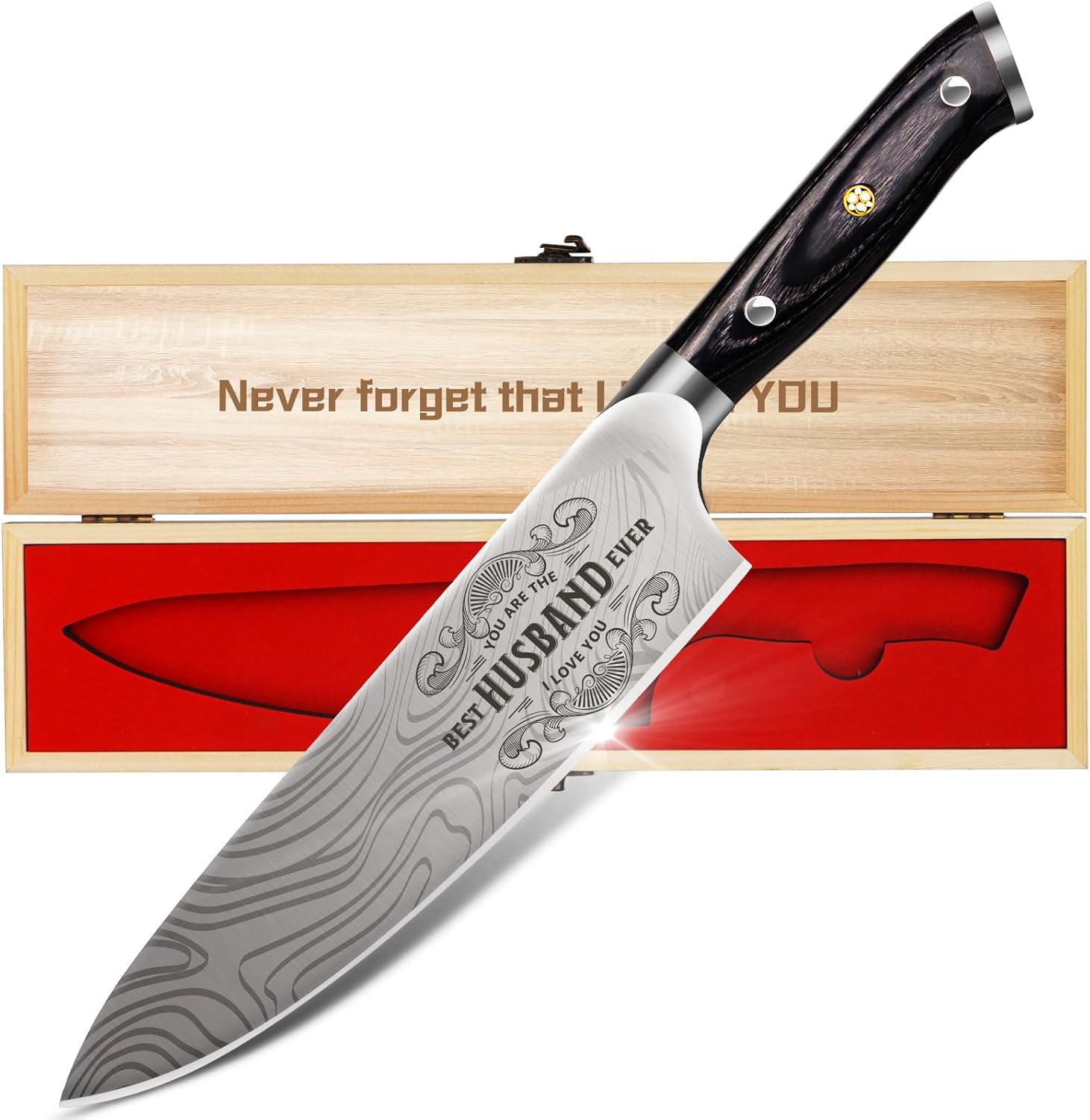 Perfect Gifts for Men, Unique 8 inch Professional German 1.4116 Chef Knife, Spec...