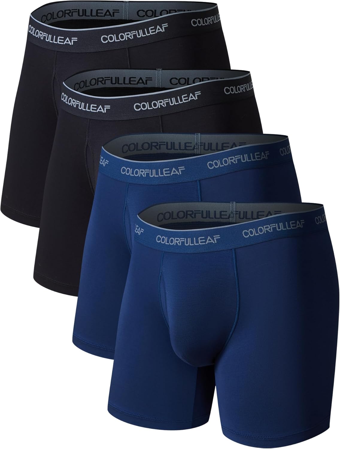 COLORFULLEAF Men's Underwear Soft Rayon Made From Bamboo Boxer Briefs for Men Pa...