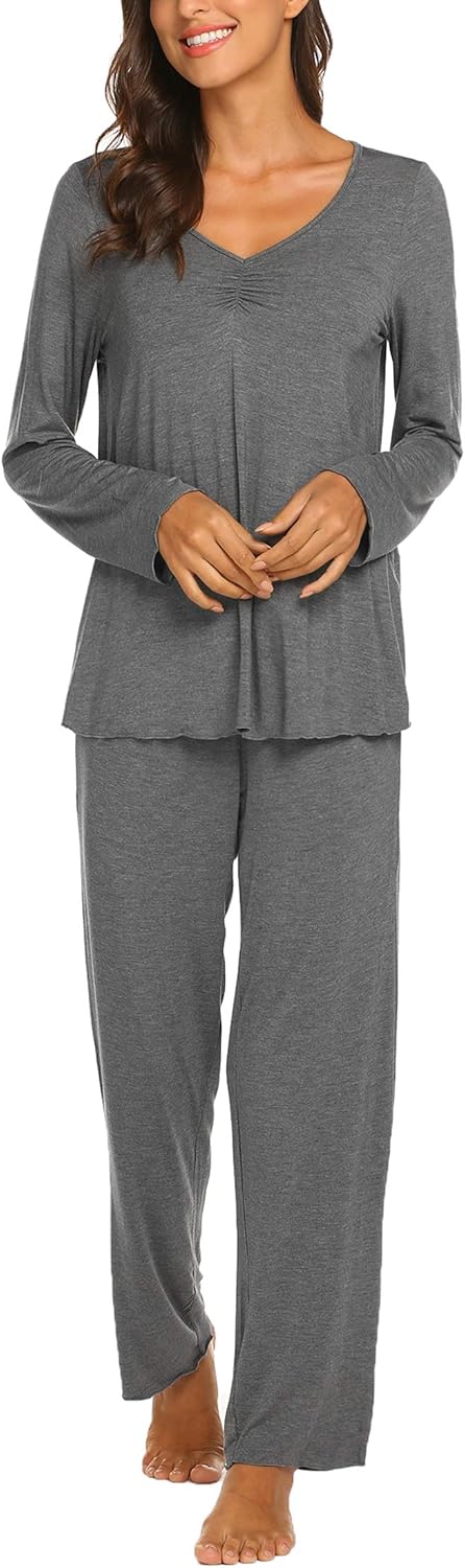 Ekouaer Women's Pajama Set, Special Pj Sets for Long Sleeve Comfort, Soft Two Pi...