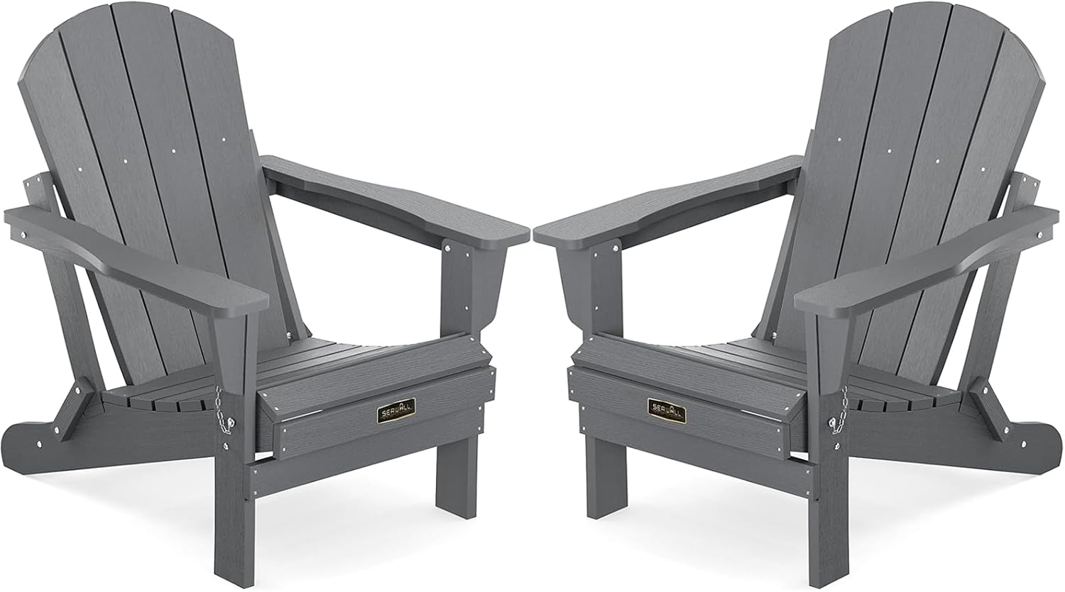 SERWALL Folding Adirondack Chair, Special Set of 2 Chair for Patio Garden Outdoo...