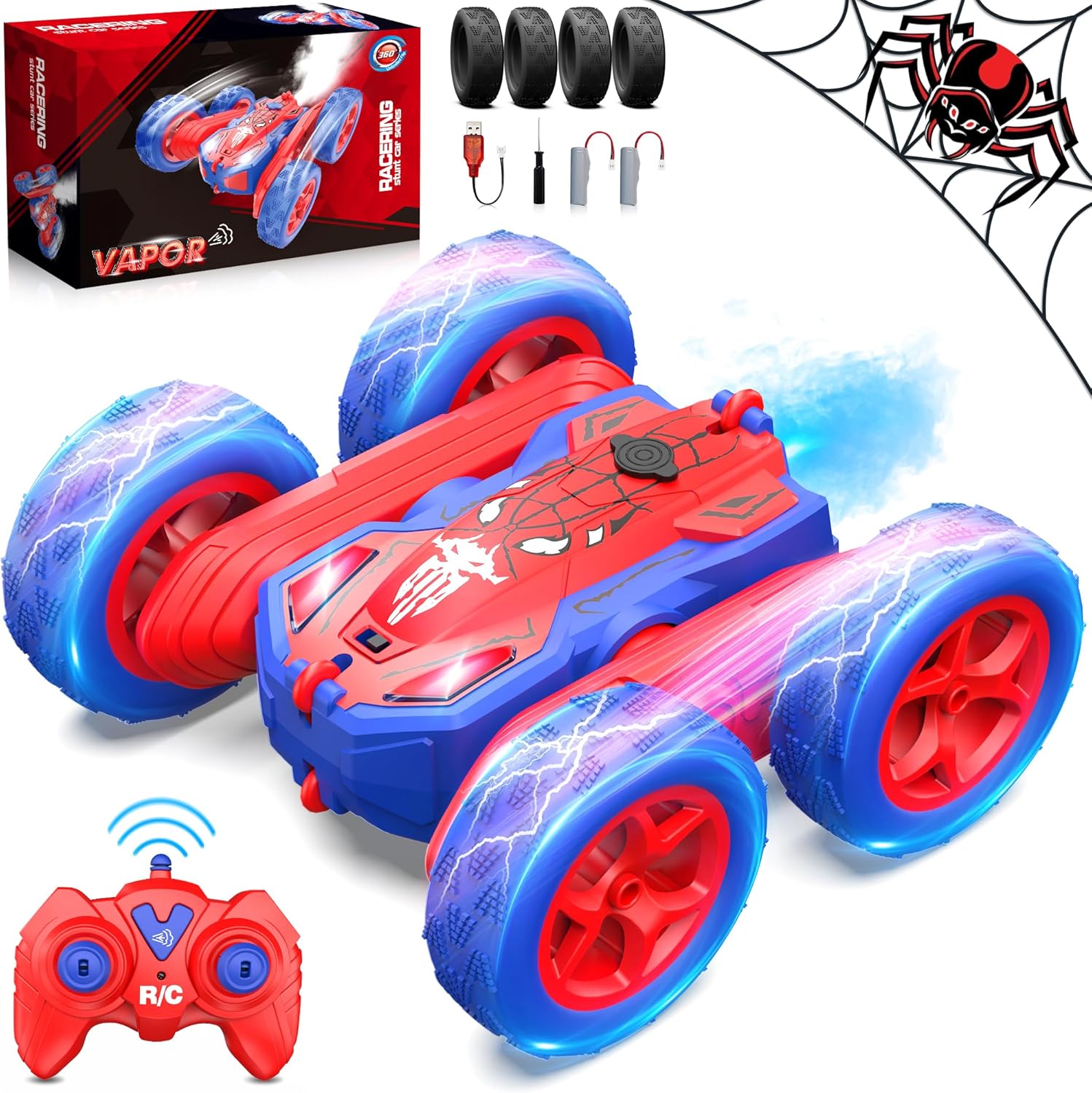 ZIZZ Spider Remote-Control Car for Boys: Mini Cool Electric Spider RC Car Toy wi...