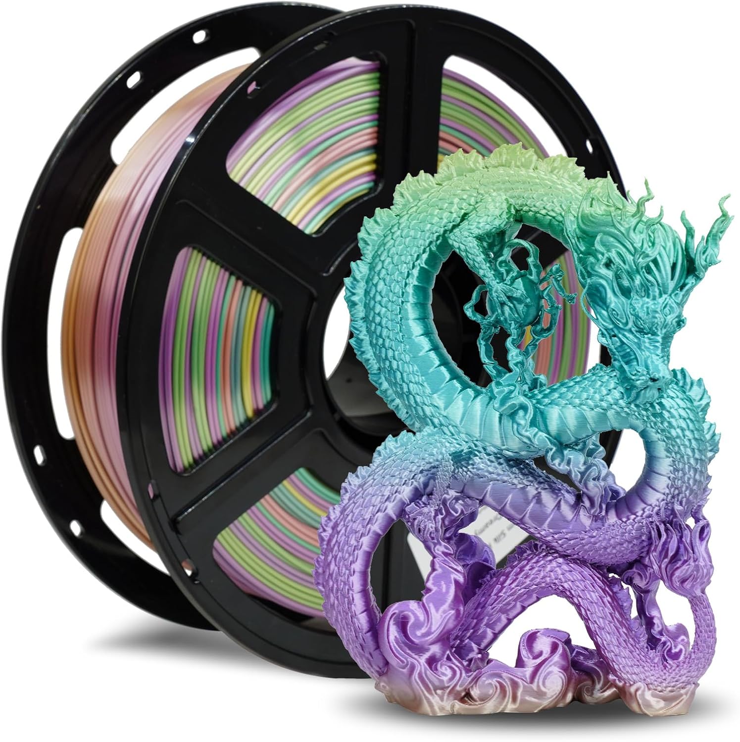 FLASHFORGE Silk PLA Filament 1.75mm, 3D Printer Filament 1kg (2.2lbs) Spool, Smo...