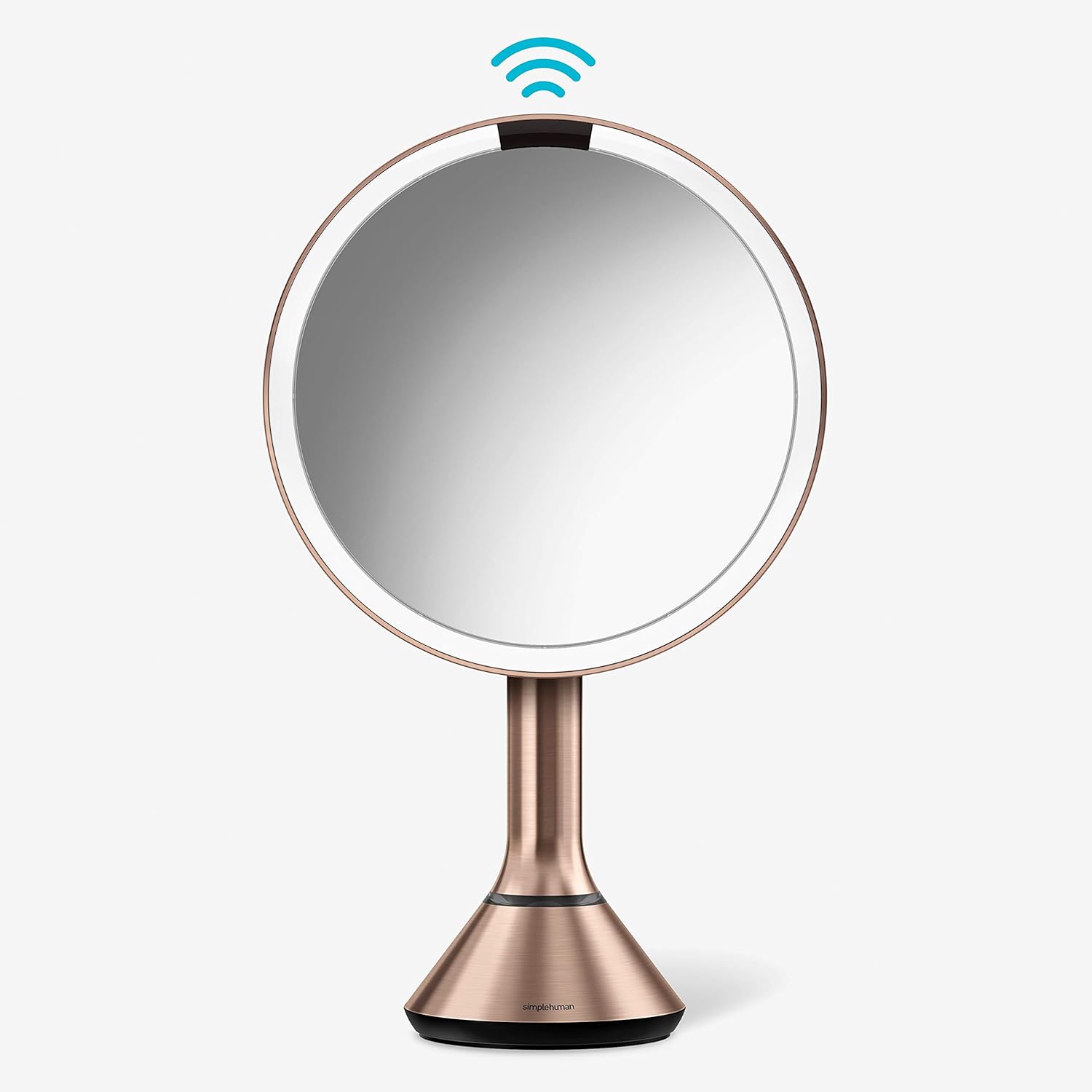 simplehuman ST3053 Round Sensor Mirror Brushed Stainless Steel Silver Rechargeab...