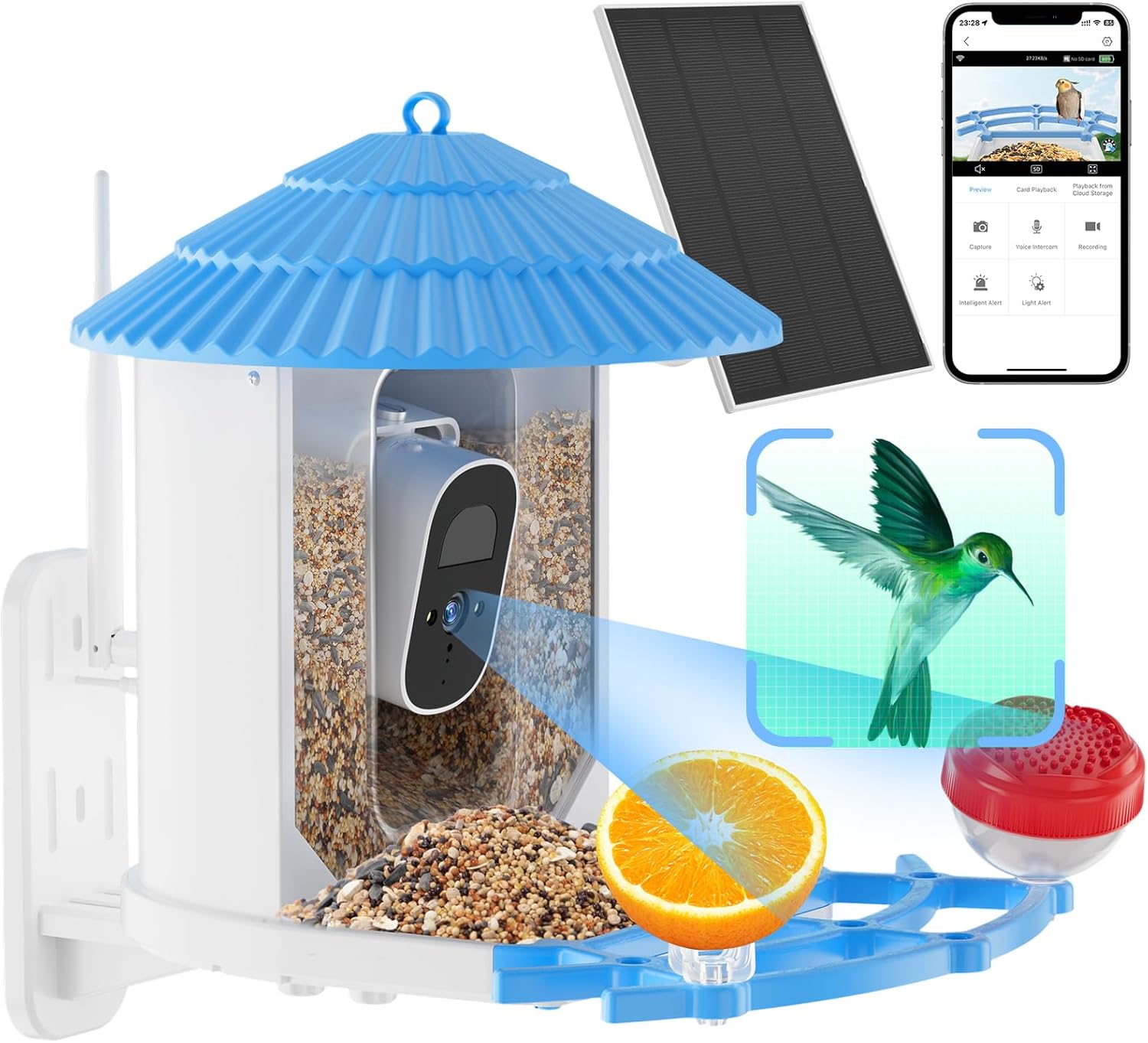 Bird Feeder with Camera - 4K High-Definition AI Recognition Bird Watching Camera...