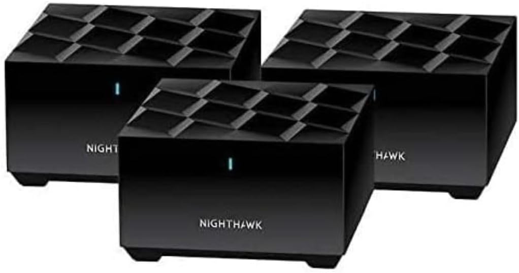 Netgear Nighthawk Whole Home Mesh WiFi 6 System, 3-Pack , BLK (Renewed) MK63-100...