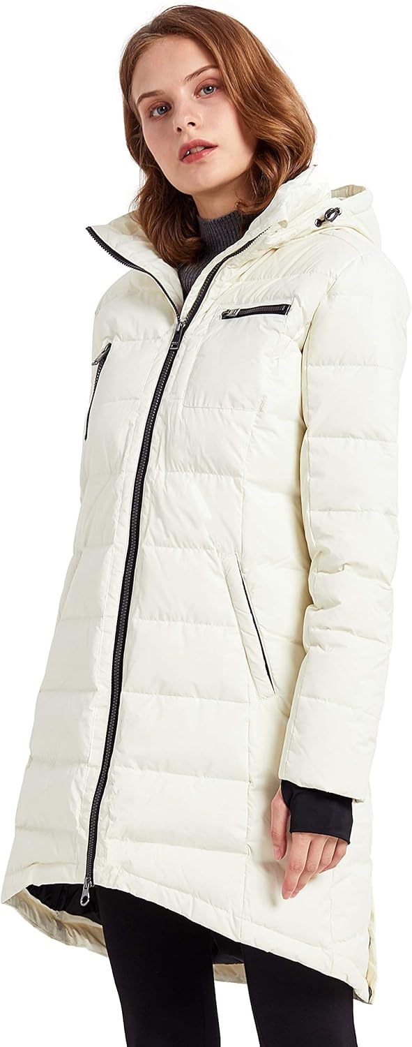 Orolay Women's Winter Down Jacket Long Quilted Puffer Coat Warm Hooded Slim Fit...