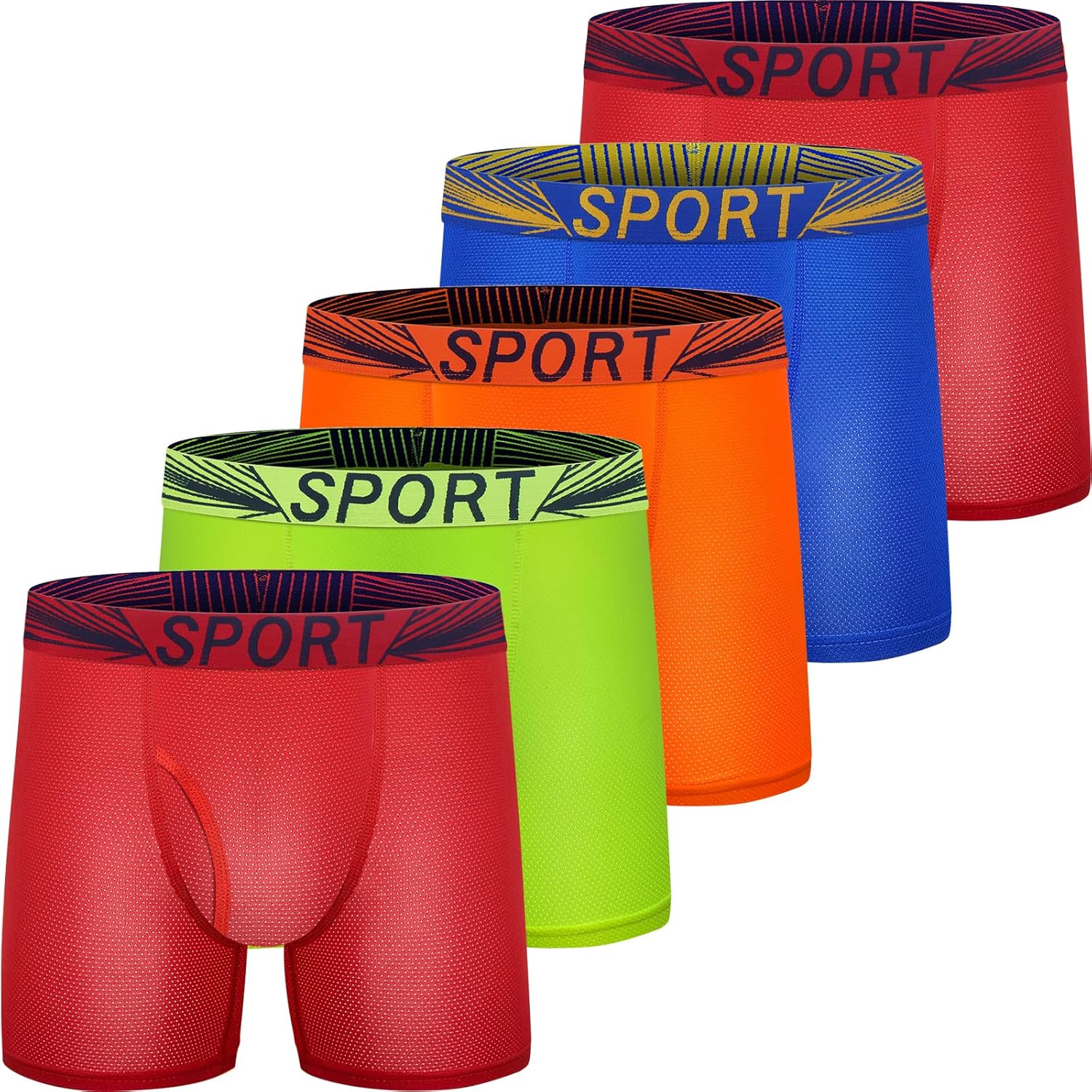 Boys Cotton Boxer Briefs Underwear, Special Mesh Performance Sport Boxer Briefs,...