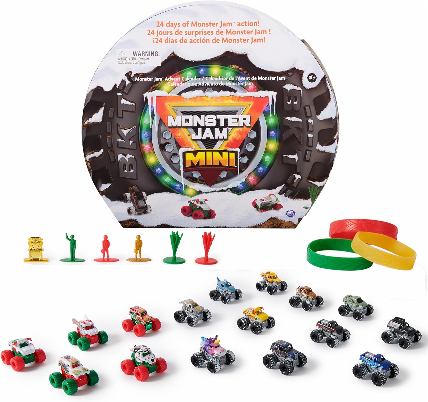Monster Jam Mini Holiday 2024 Advent Calendar, 24 Days of Mini Monster Trucks an...