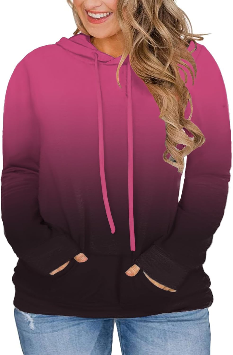 VISLILY Women-Plus-Size-Hoodies, Special Sweatshirts with Color Block Tops, Inno...