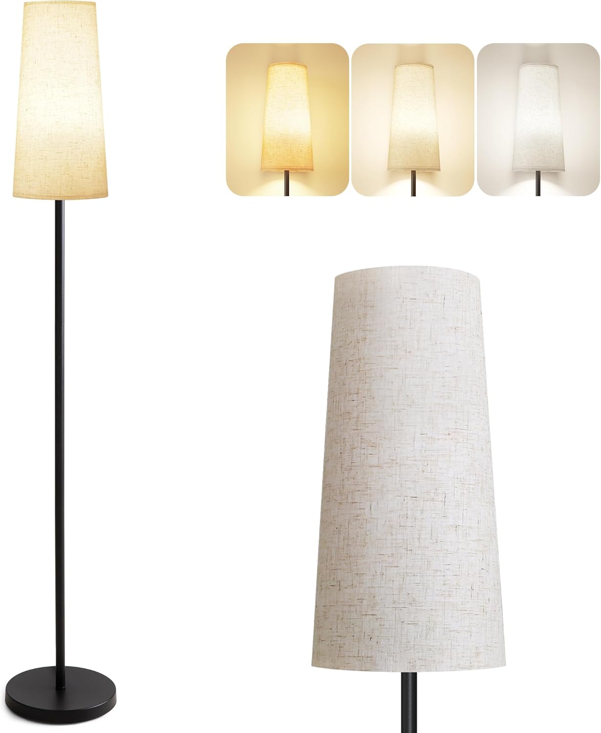 SUNMORY Floor Lamps for Living Room/Bedroom/Office, Standing Lamp with LED Bulb,...