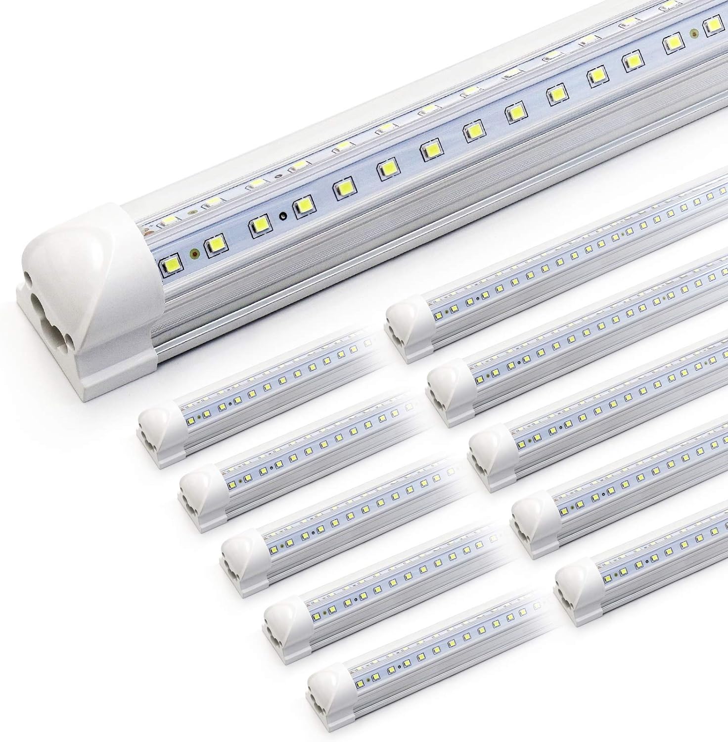 LED Shop Light 4FT 10 Pack, 40W 5400LM 6500K Linkable Shop Light Fixtures, V Sha...