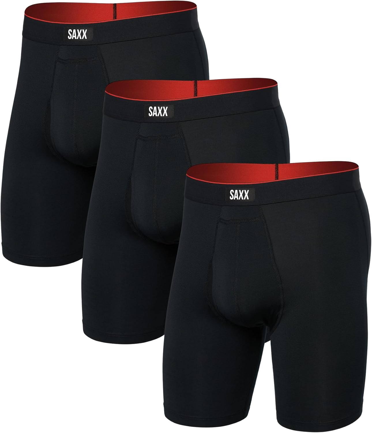 SAXX Underwear Co. - Men's Multi Sport Mesh Long Boxer Brief 3Pk With Built-In P...