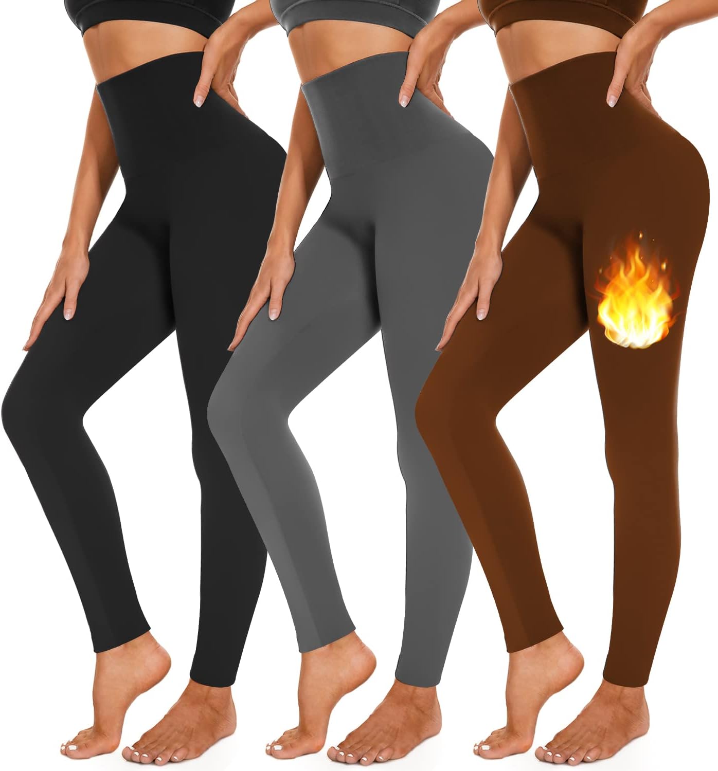 High-Quality Fleece Lined Leggings, Women's Special Warm Yoga Pants, Affordable...