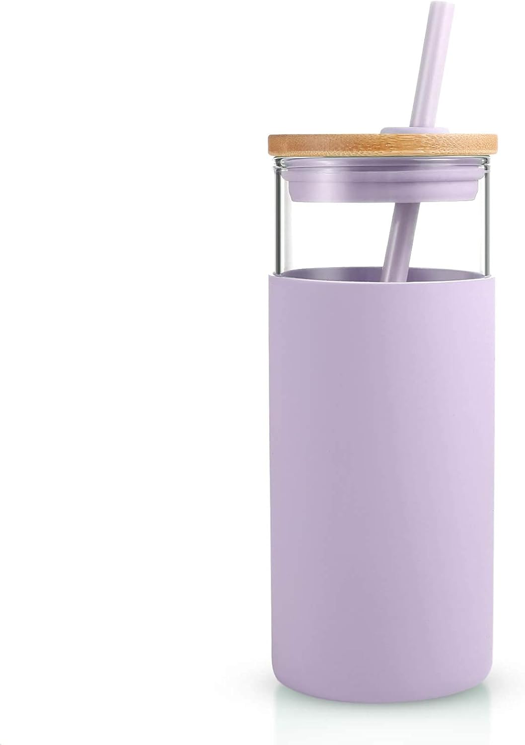 Tronco 20oz Glass Tumbler Glass Water Bottle Straw Silicone Protective Sleeve Ba...