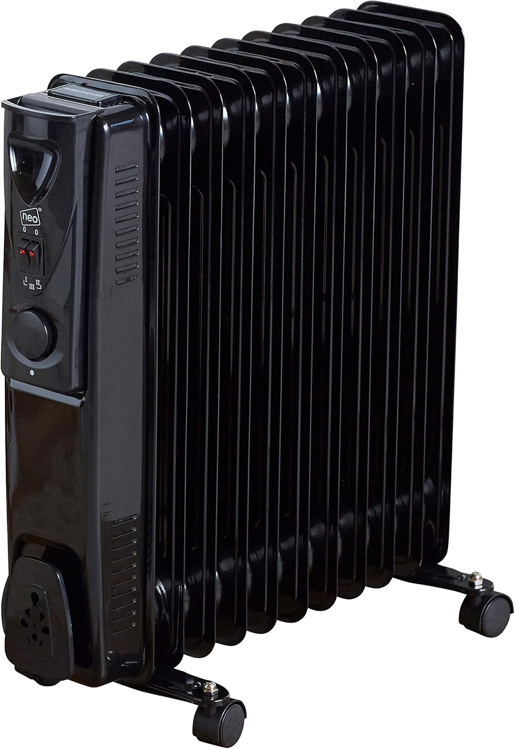 Neo 11 Fin 2500W Electric Oil Filled Radiator Portable Heater With 3 Heat Settin...